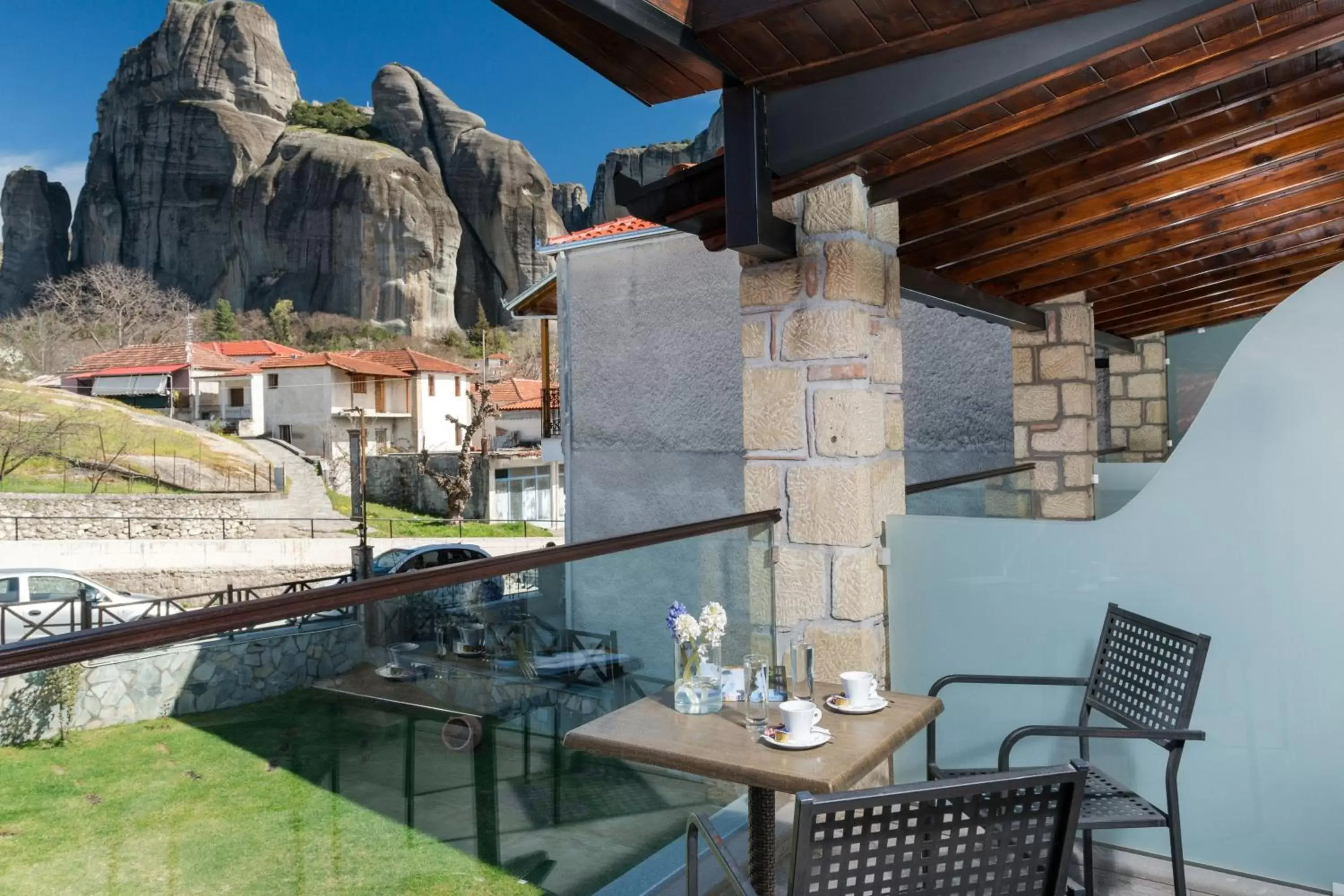 Balcony/Terrace in Tsikeli Boutique Hotel Meteora - Adults Friendly