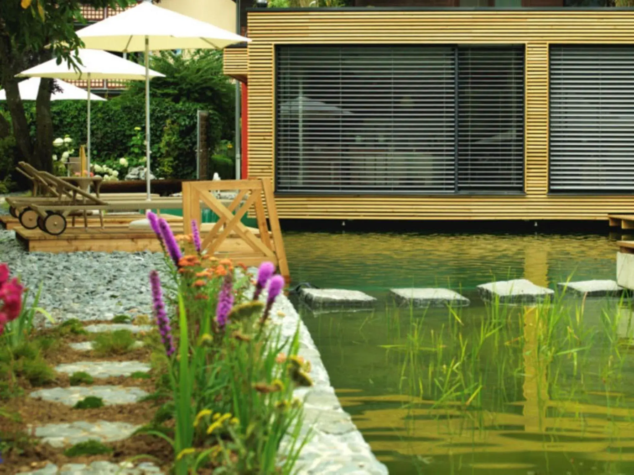 Garden, Swimming Pool in Hotel Moserhof