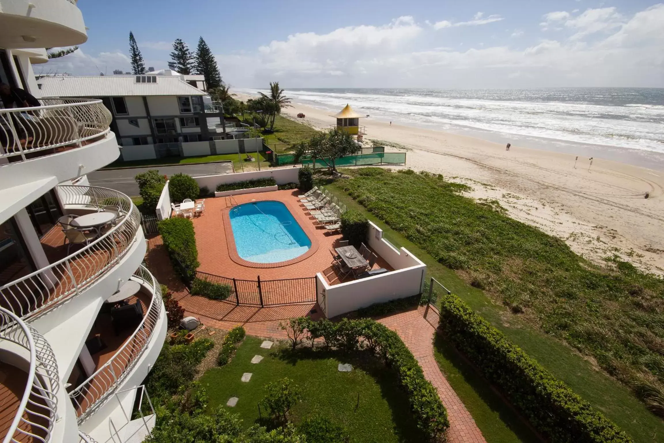 Balcony/Terrace, Pool View in Albatross North Apartments