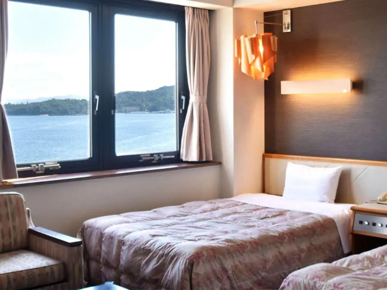 Sea view, Bed in Miyajima Coral Hotel