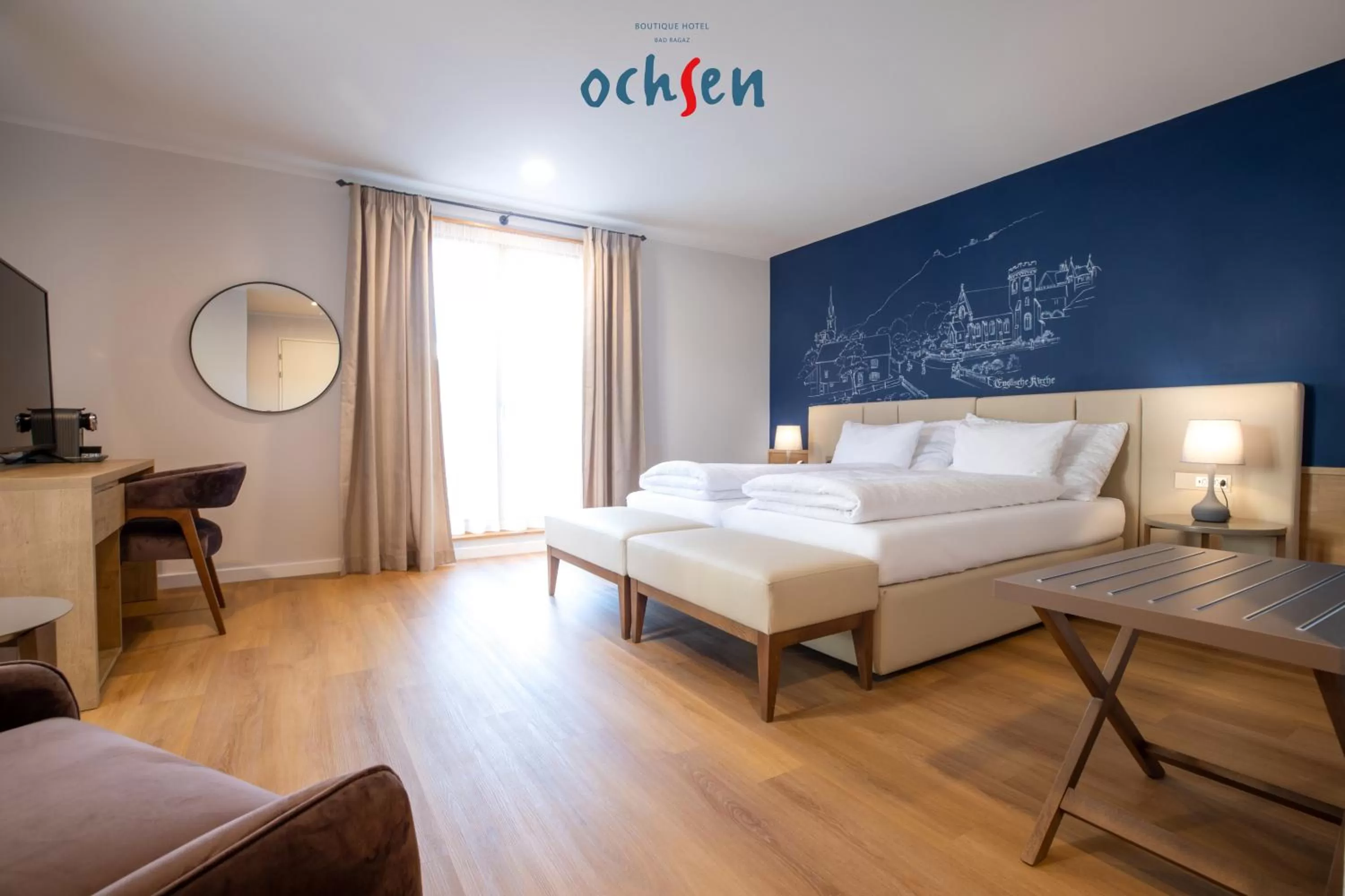 Photo of the whole room, Bed in Boutique Hotel OchSen Self-Check-In