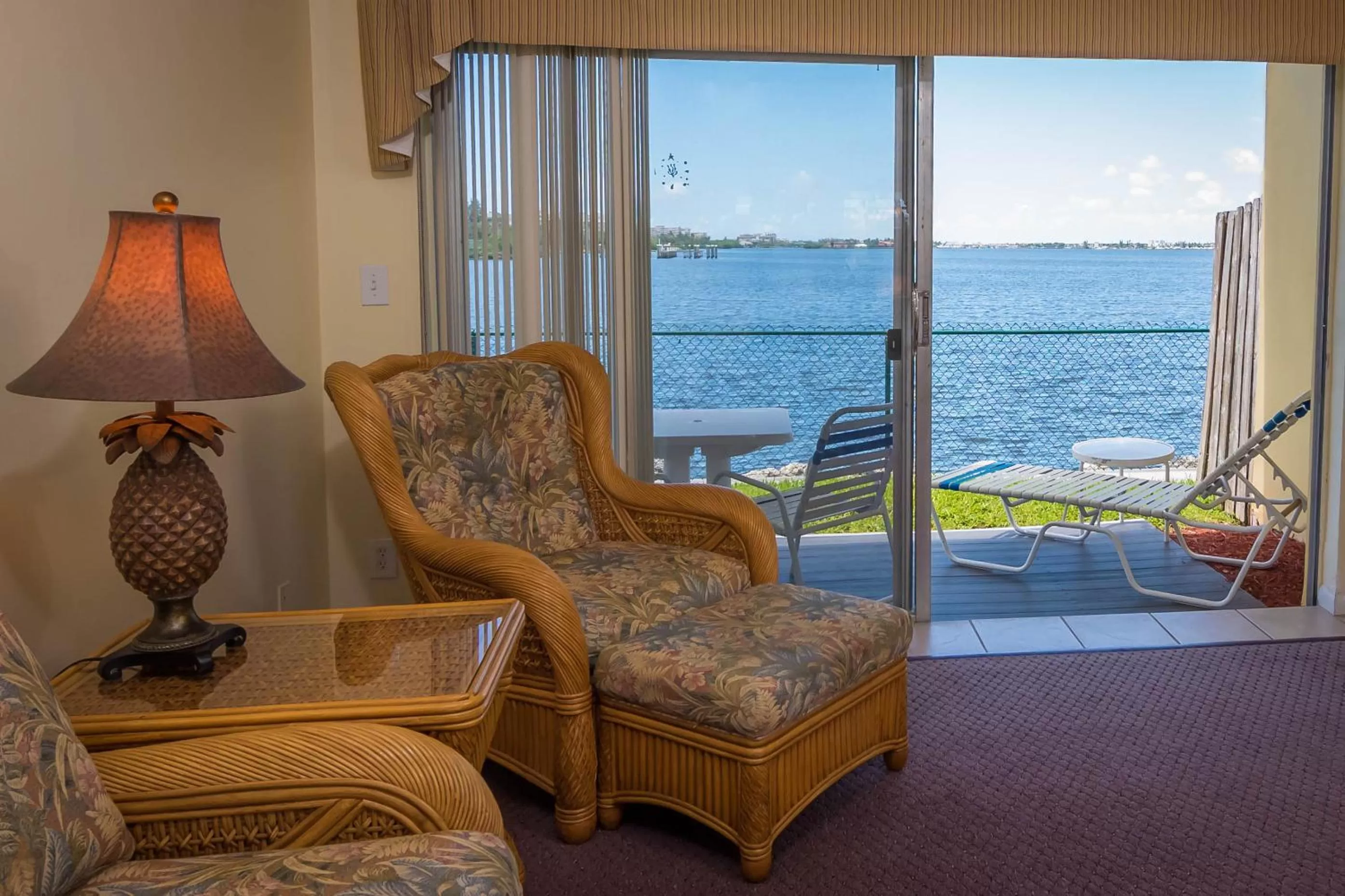 Seating Area in Palm Beach Waterfront Condos - Full Kitchens!