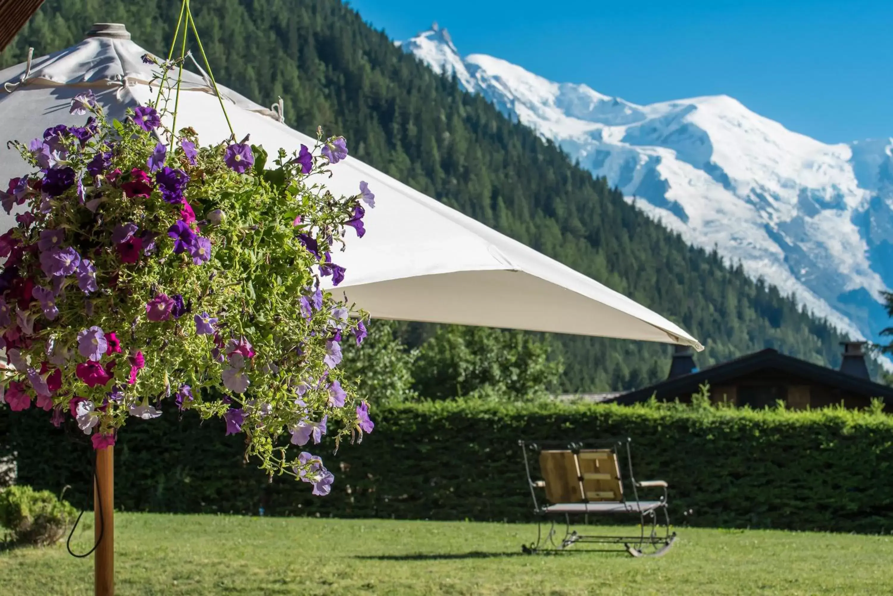 Mountain view, Garden in Les Grands Montets Hotel & Spa