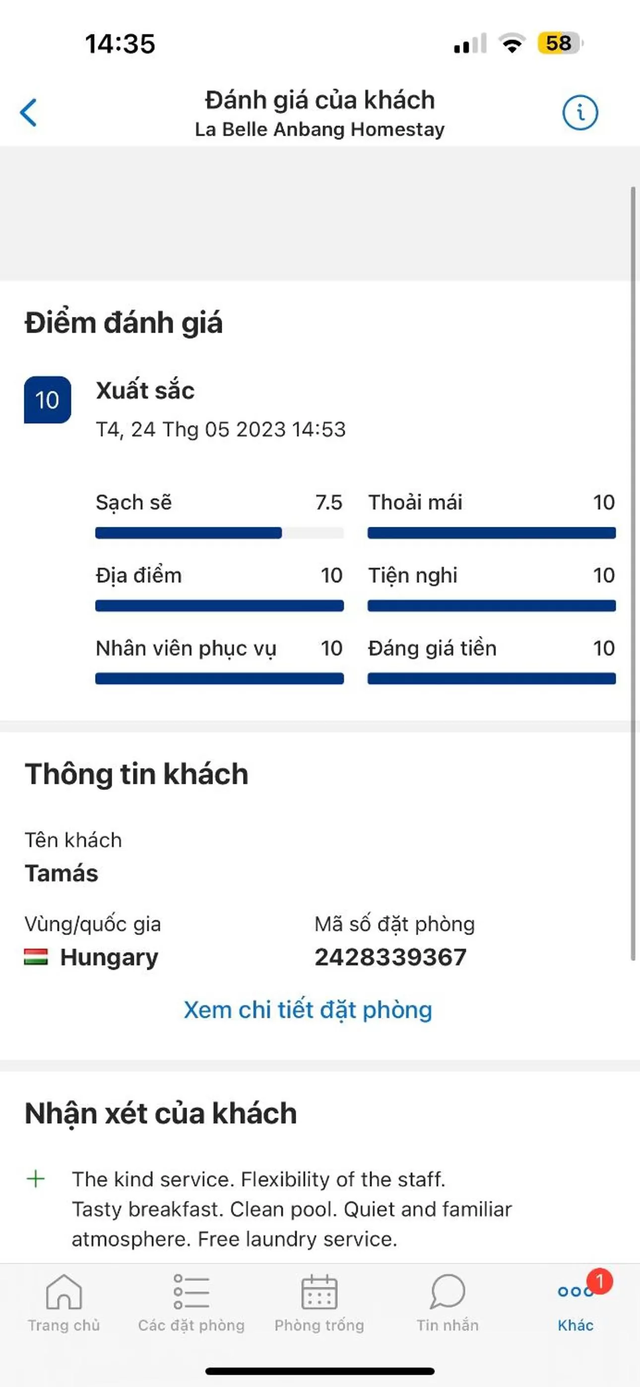Text overlay in La Belle An Bang Seaside Hideaway