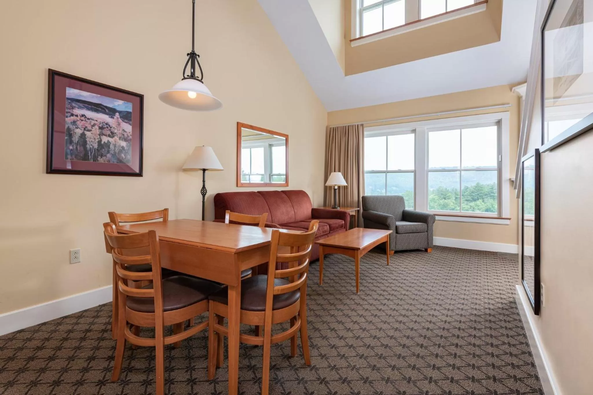 Living room in Jackson Gore Village on Okemo Mountain