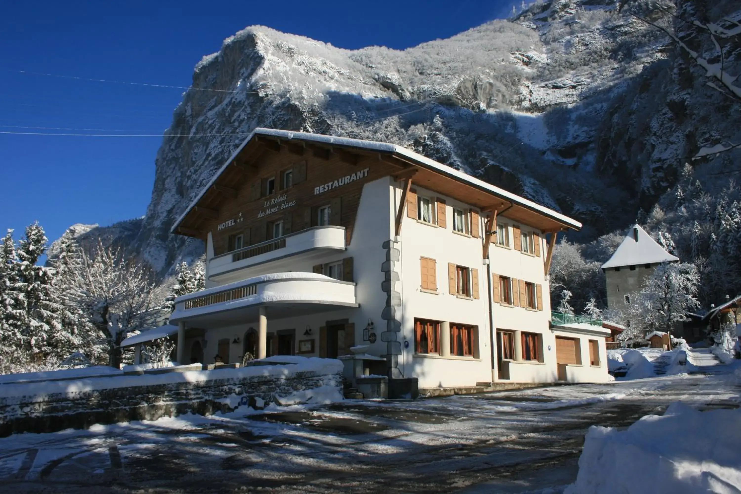 Property building, Winter in Le Relais Du Mont Blanc