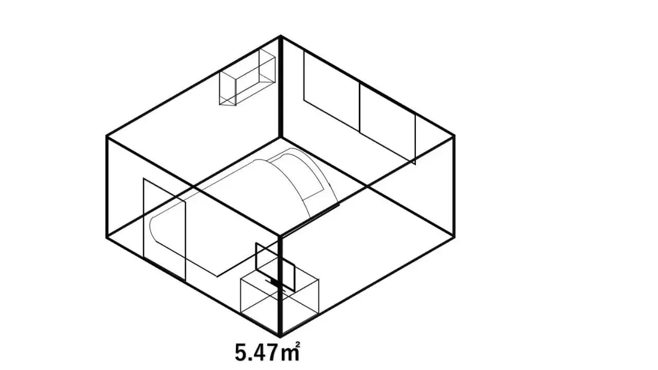 Photo of the whole room, Floor Plan in Hotel Sunplaza2 Annex