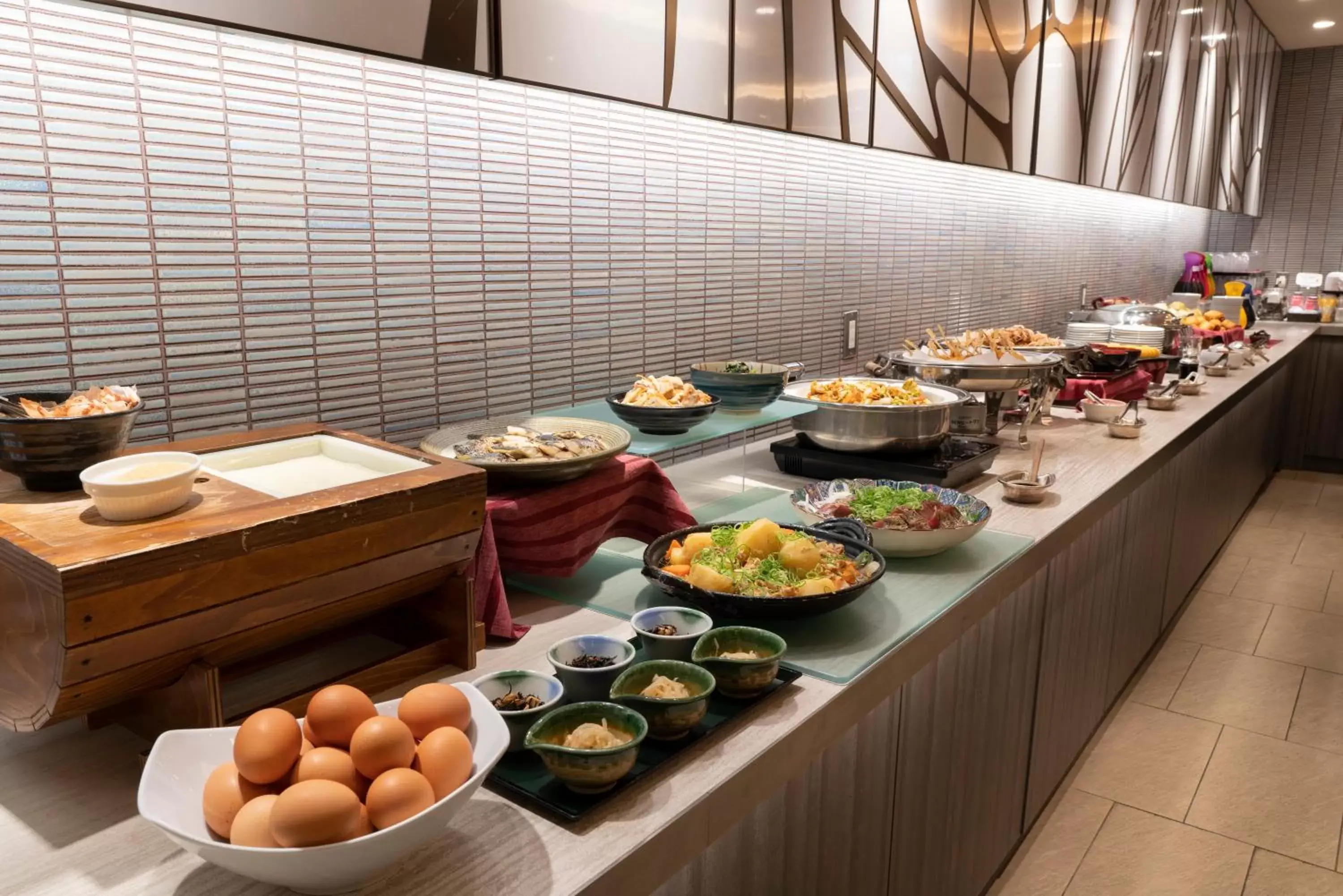 Buffet breakfast, Food in Hotel Binario Umeda