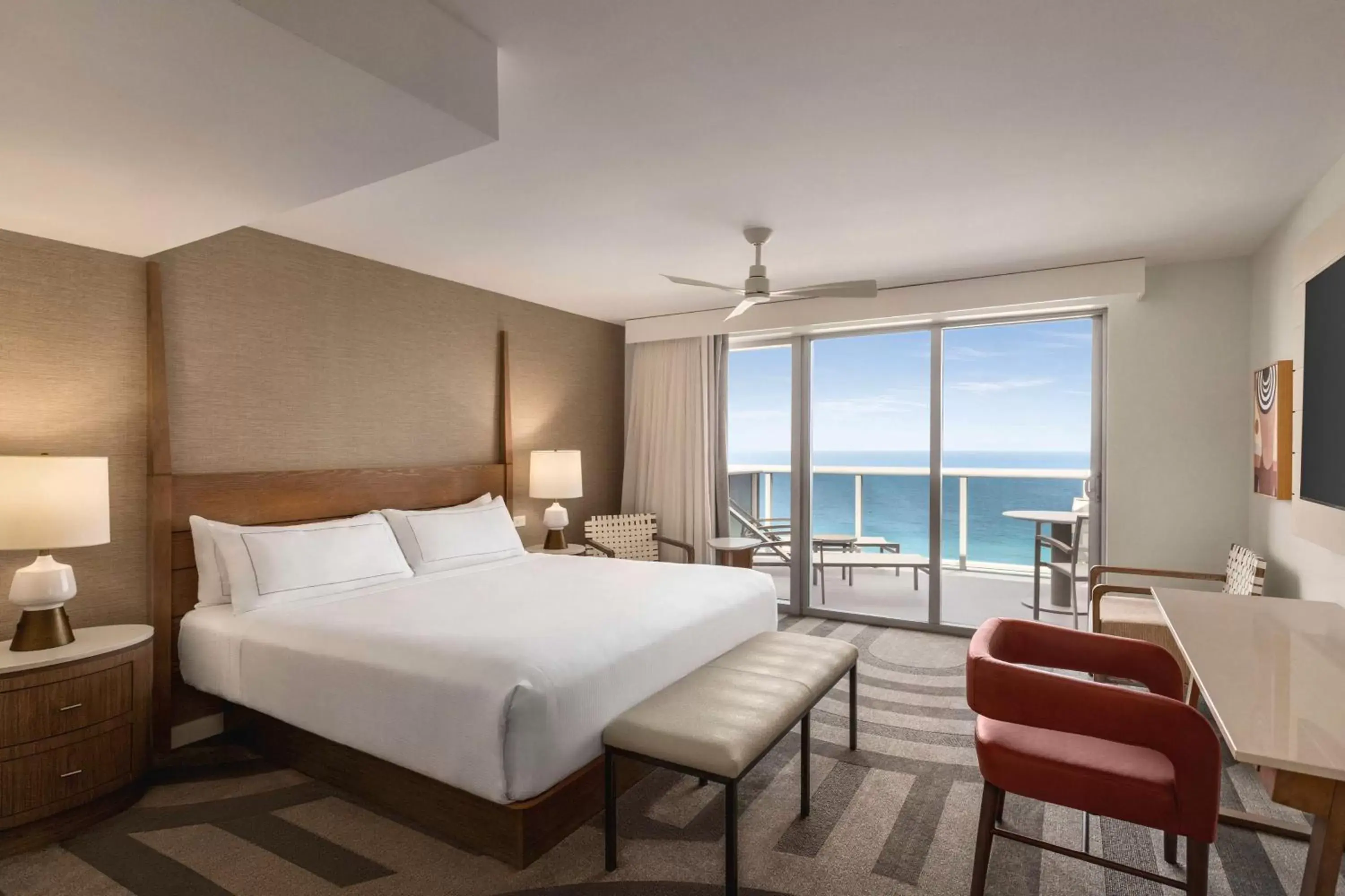 Premium King Room with Balcony- Ocean Front in Hilton Cabana Miami Beach