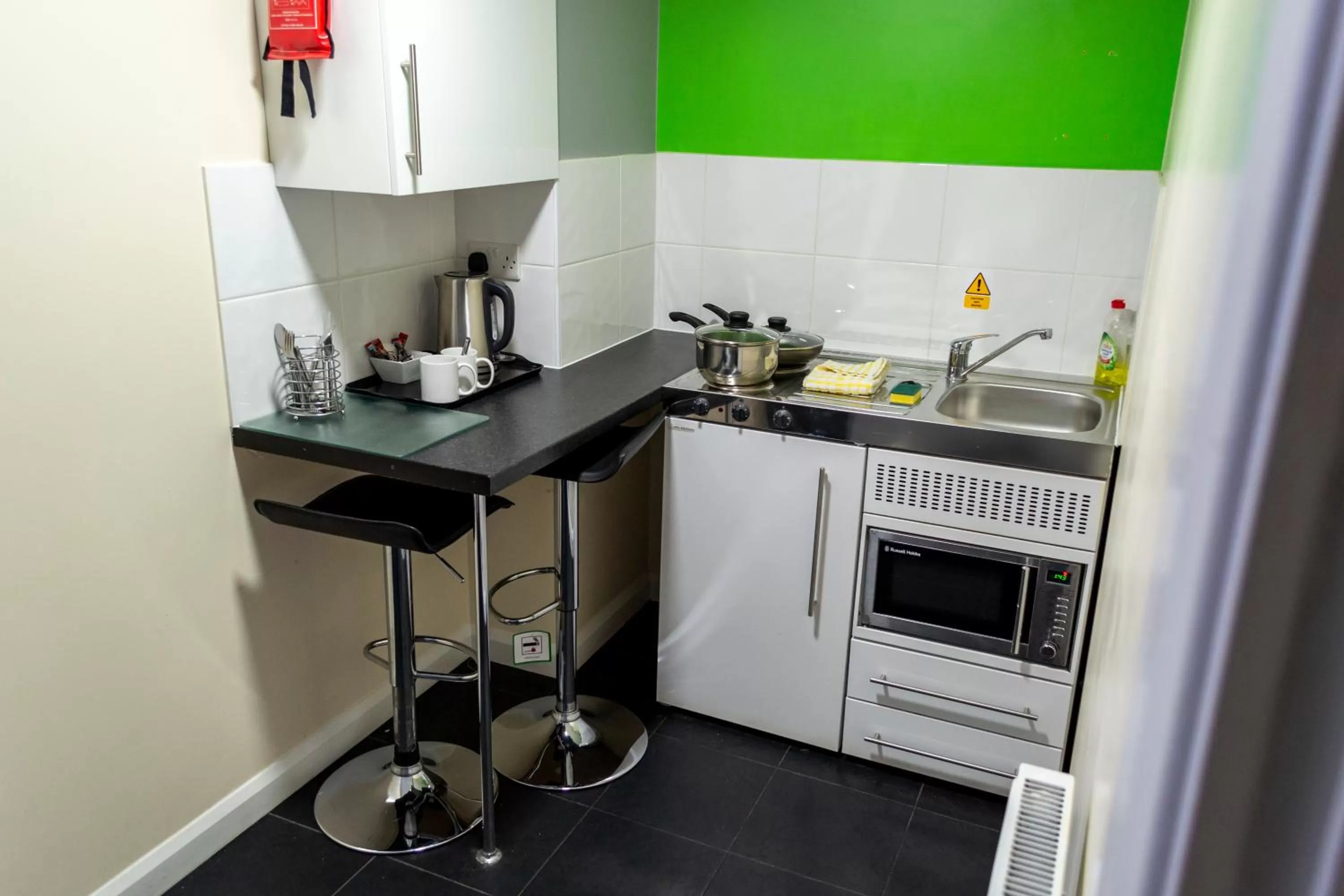 Kitchen or kitchenette in Lymedale Suites Studios & Aparthotel in NEWCASTLE UNDER LYME & STOKE