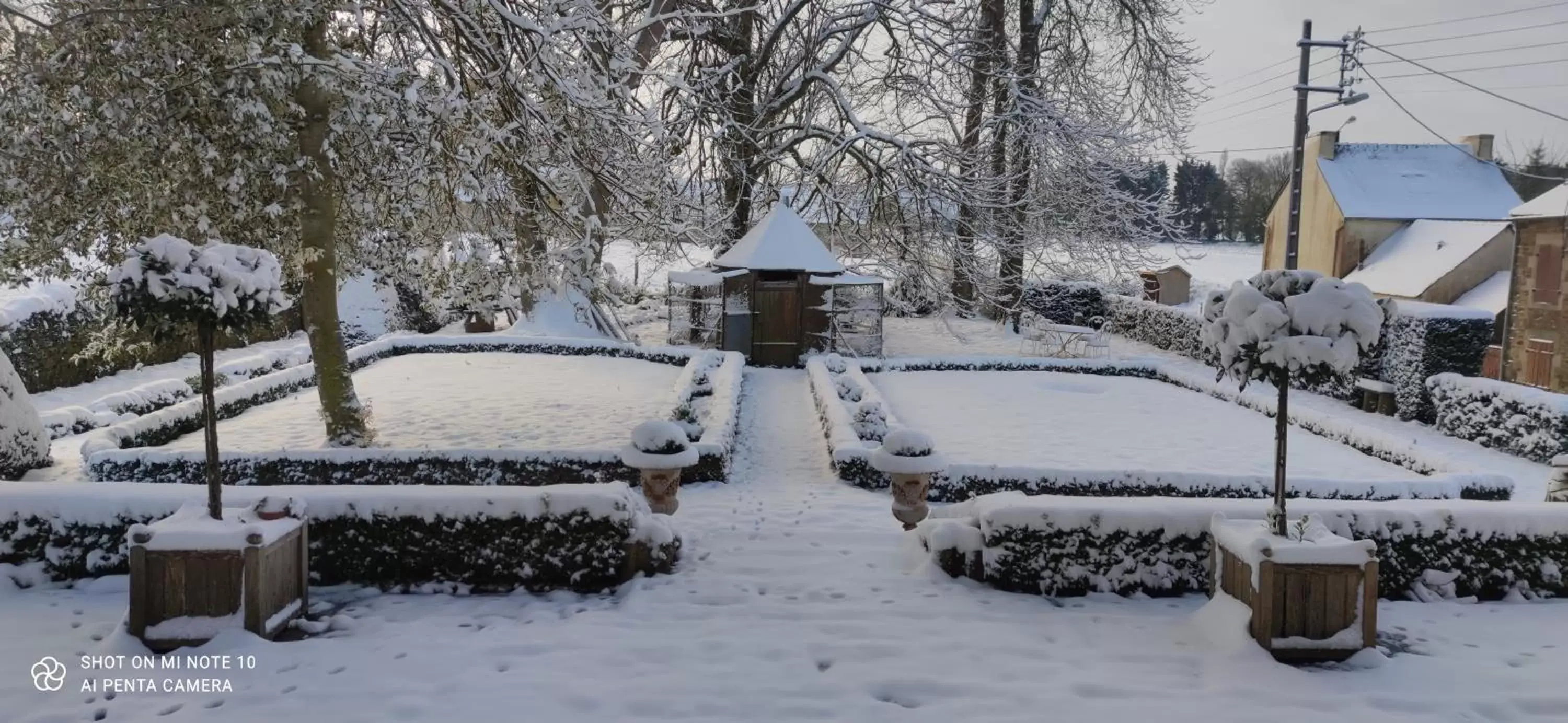 Garden, Winter in Le Manoir de la Bigotière