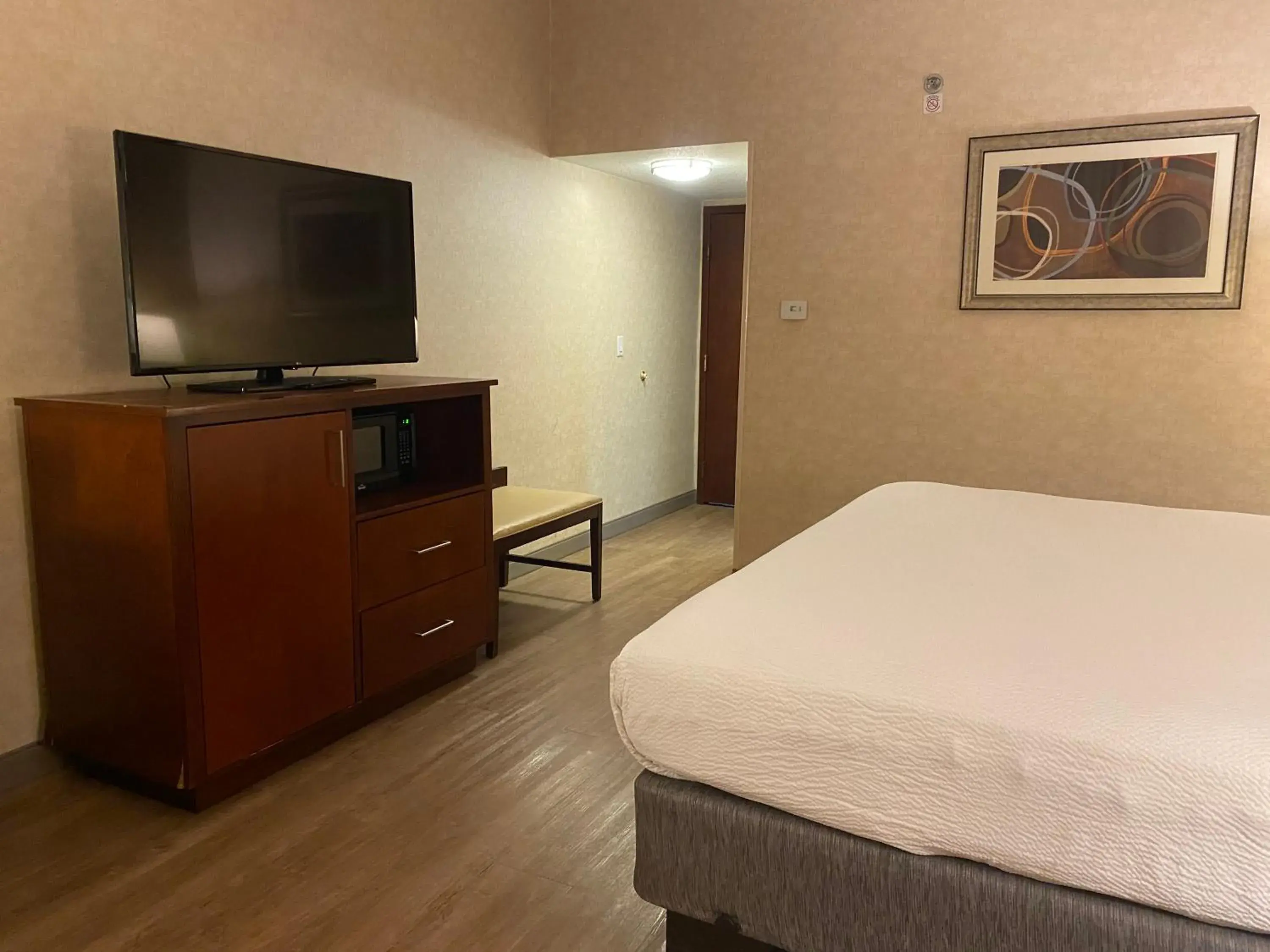 Bed, TV/Entertainment Center in Wyndham Garden Grand Rapids Airport