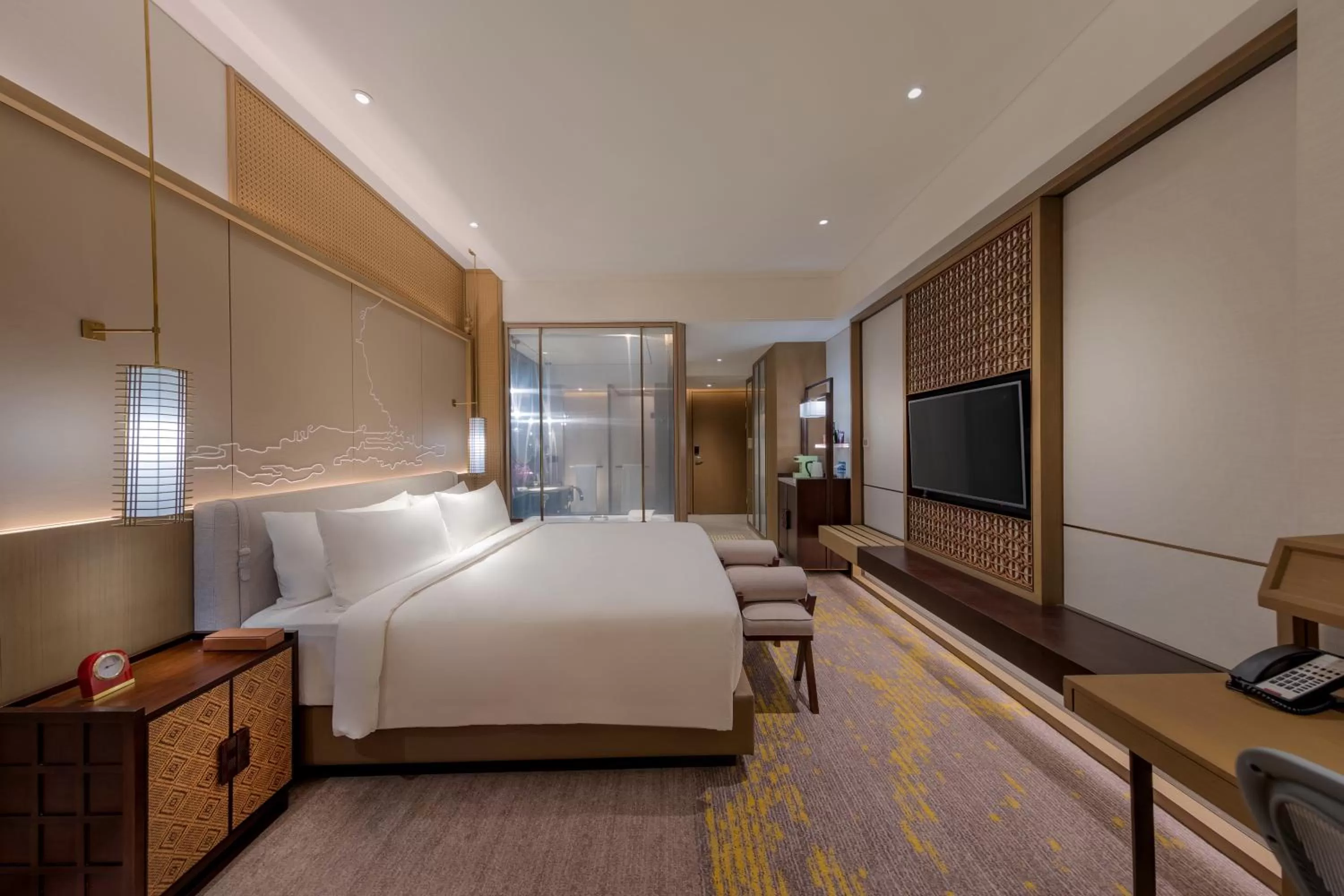 Photo of the whole room, Bed in Pan Pacific Yangon