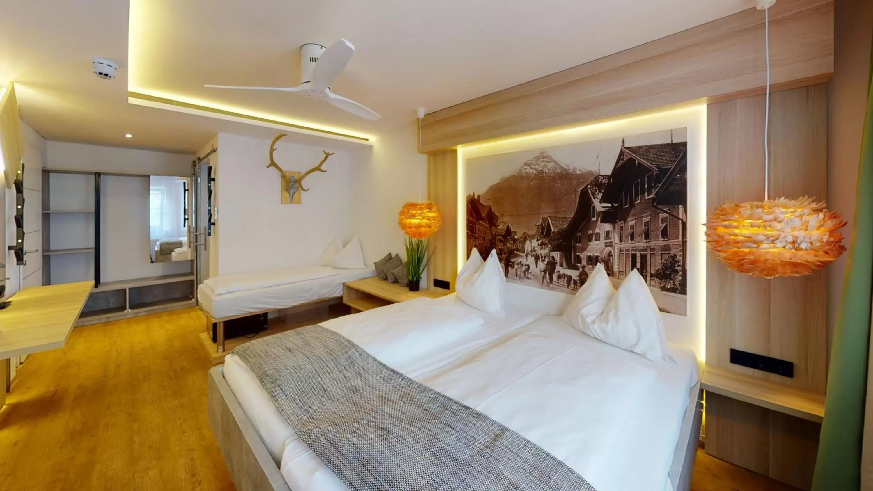 Bed in Hotel Adler