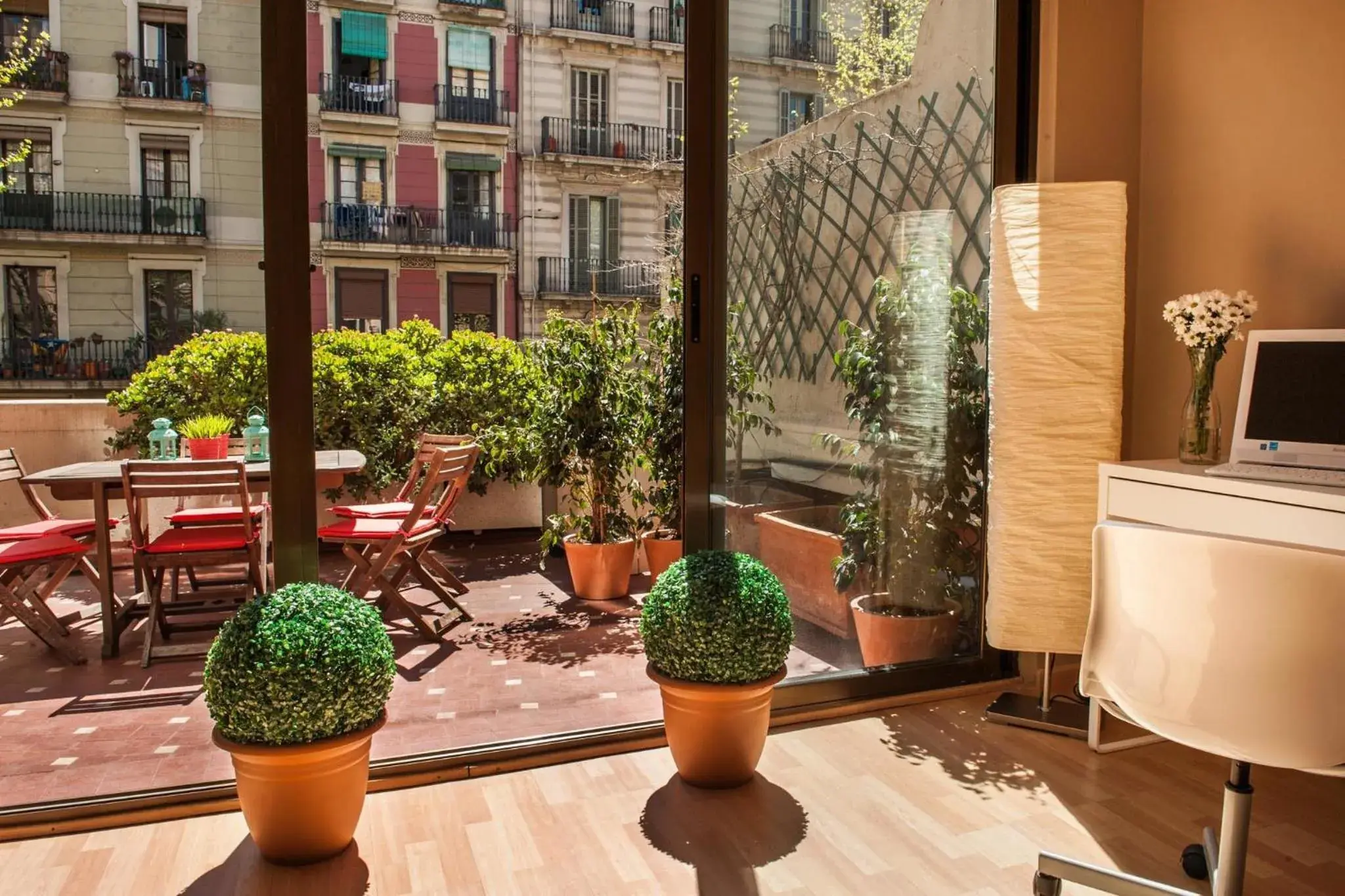 Balcony/Terrace in Born Barcelona Hostel