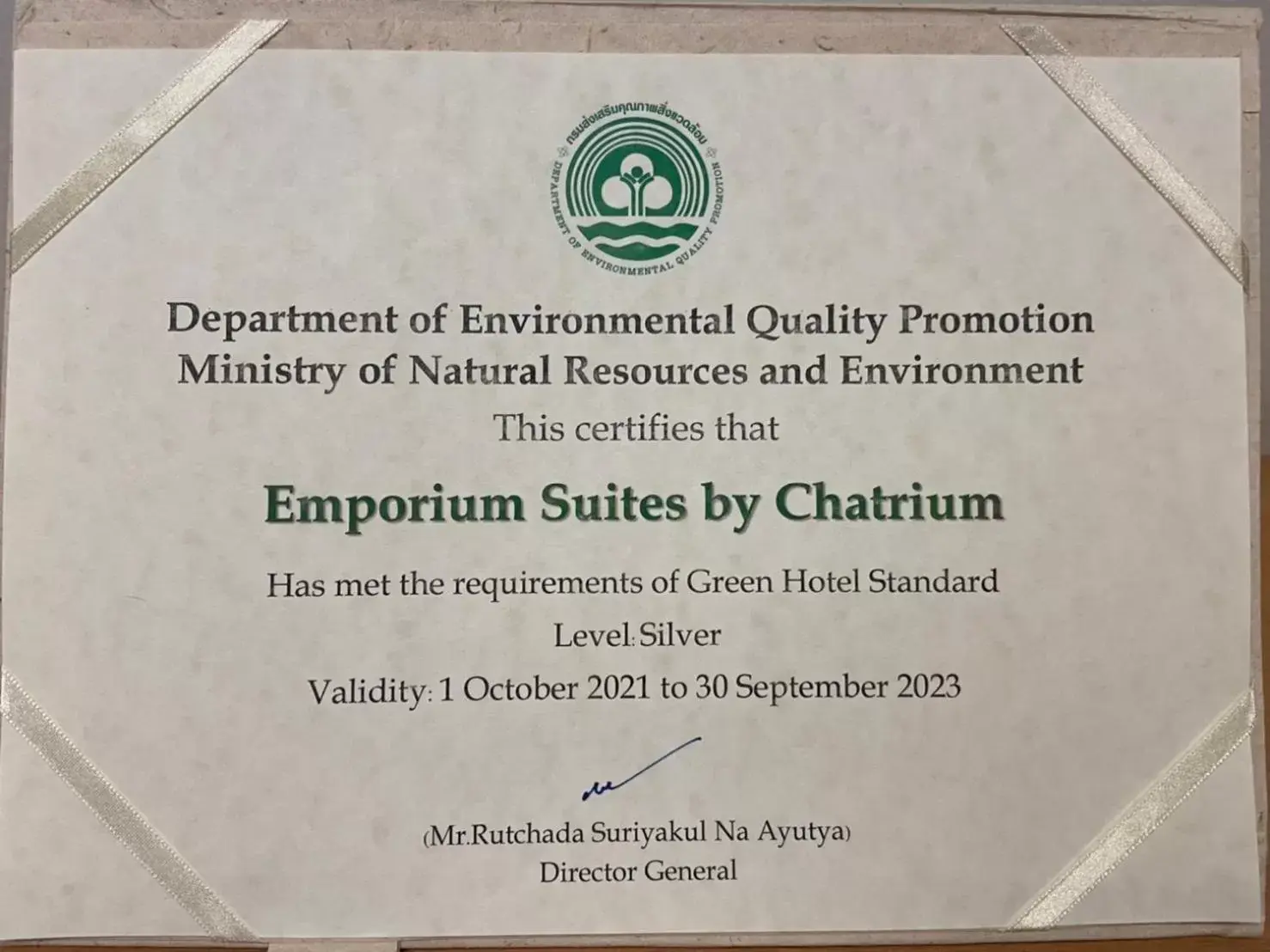 Certificate/Award in Emporium Suites by Chatrium