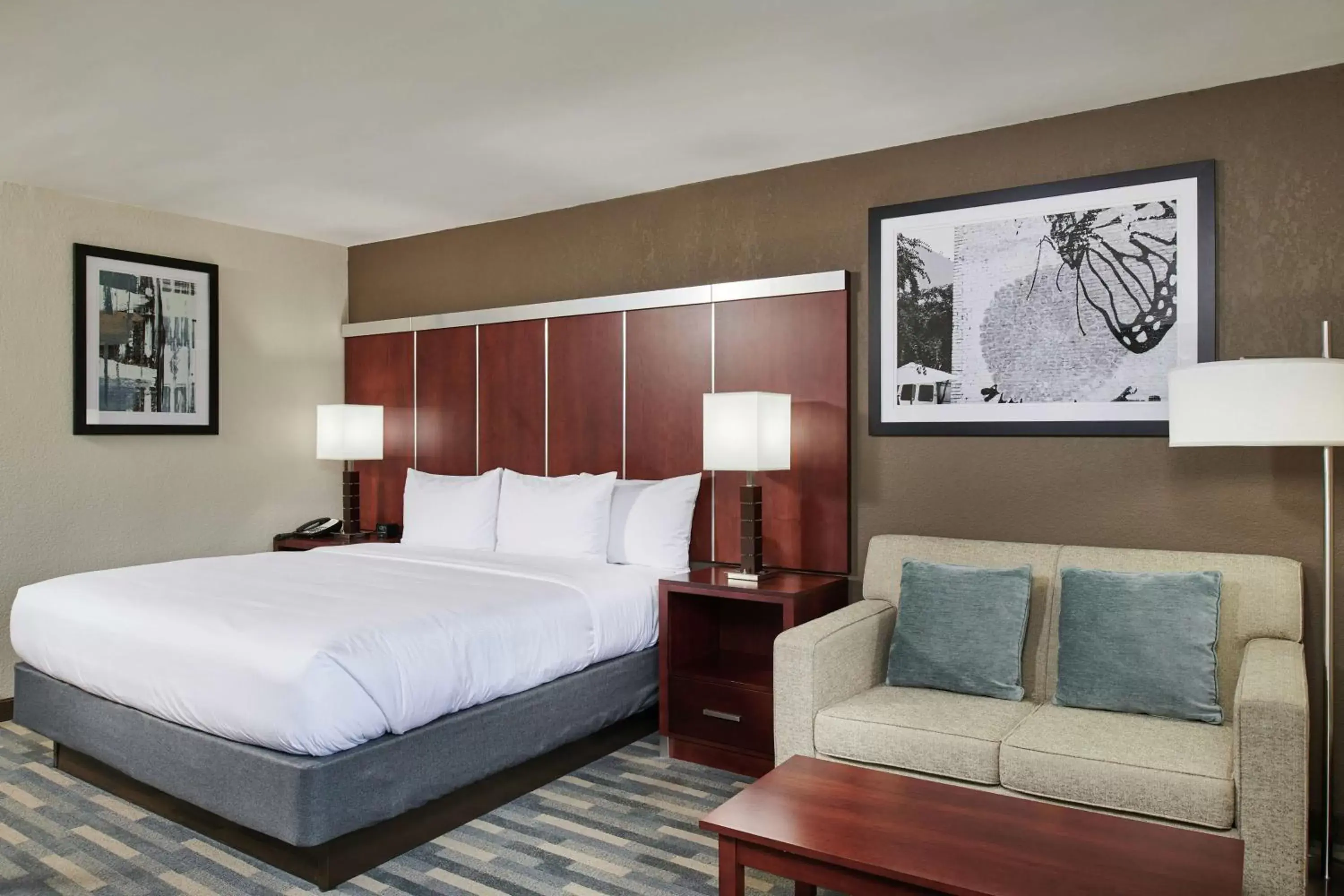 Living room, Bed in Doubletree By Hilton Raleigh Crabtree Valley