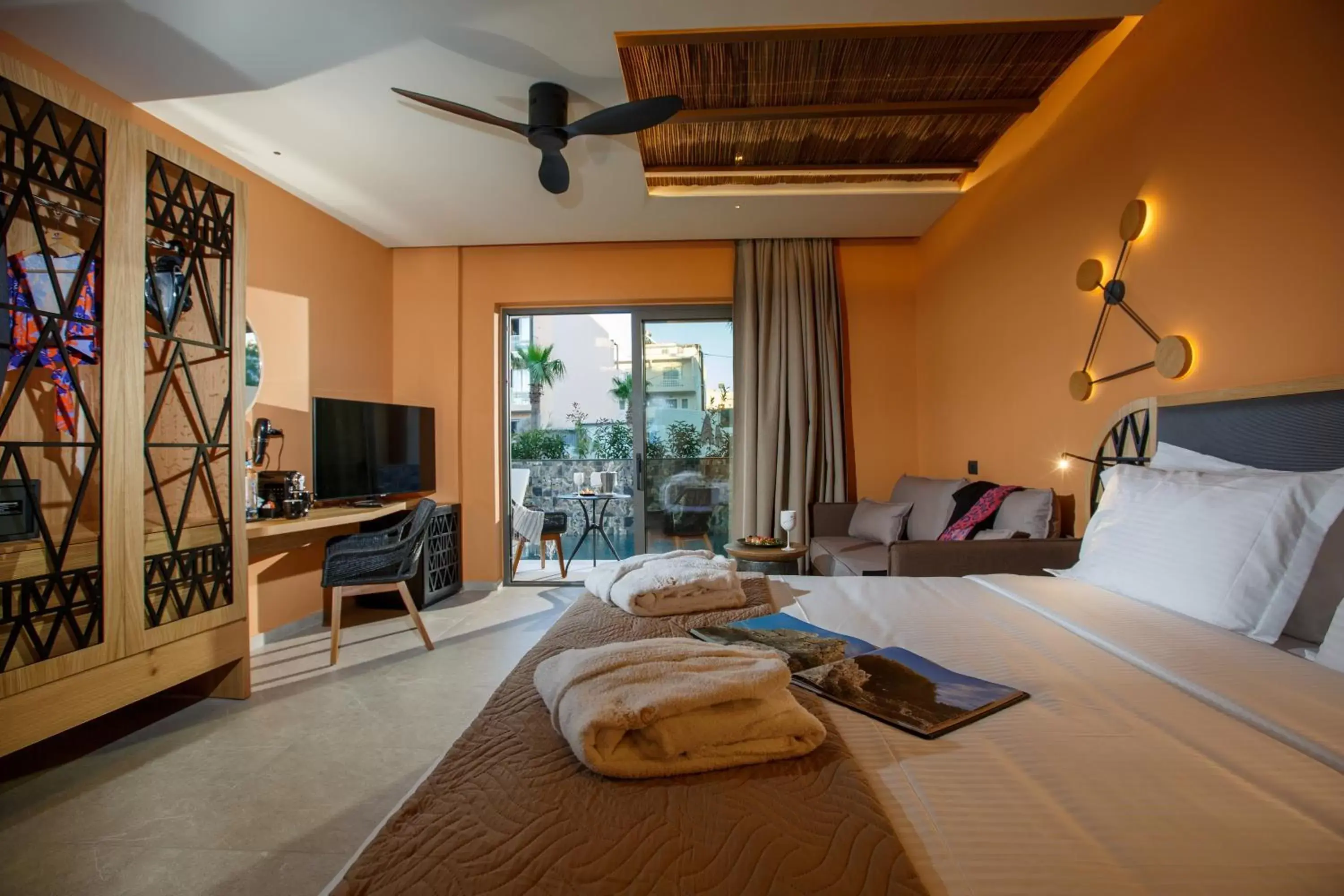 Bedroom, TV/Entertainment Center in Palmera Beach Hotel & Spa - Adults Only