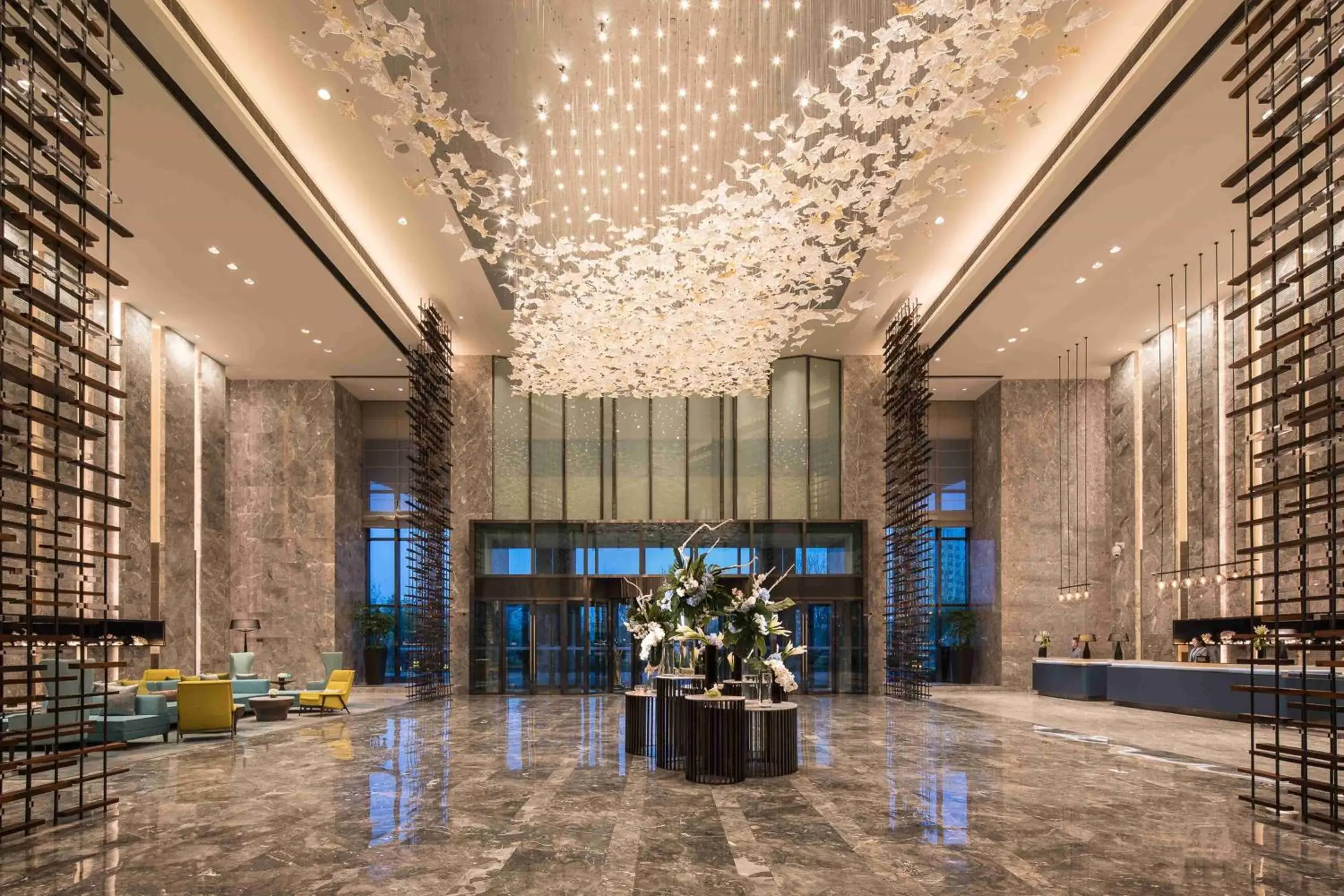 Lobby or reception in Doubletree By Hilton Qingdao Oriental Movie Metropolis Lobby or reception in Doubletree By Hilton Qingdao Oriental Movie Metropolis