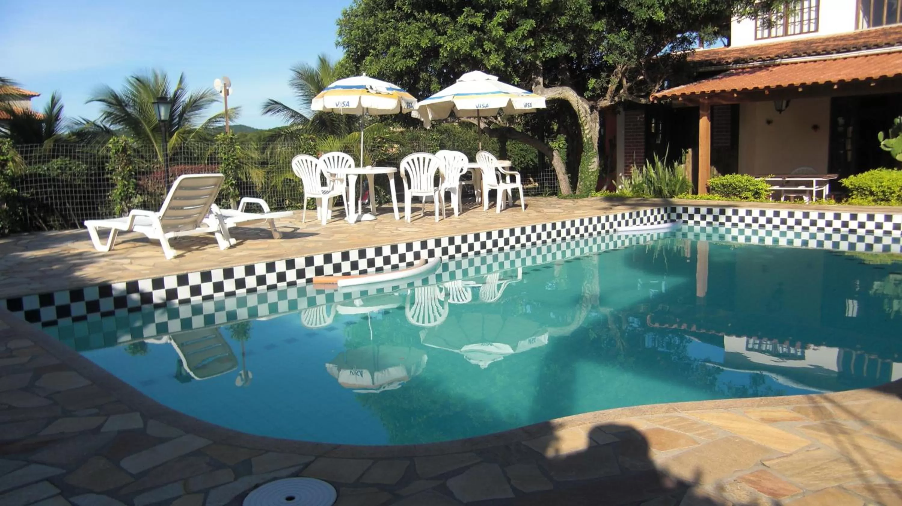 Pool view in Pousada Barcarola