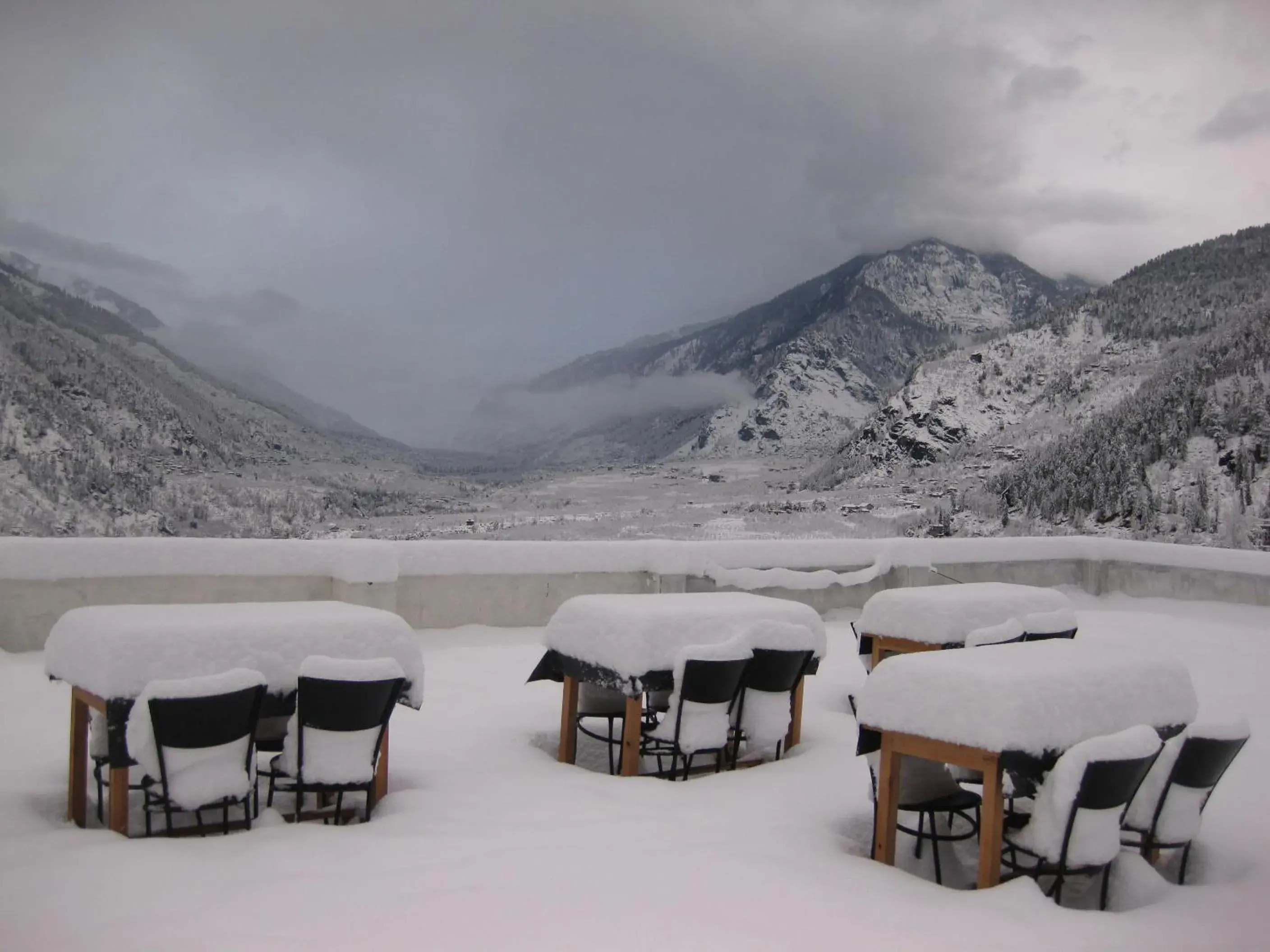 Winter in Sarthak Resorts-Reside in Nature with Best View, 9 kms from Mall Road Manali