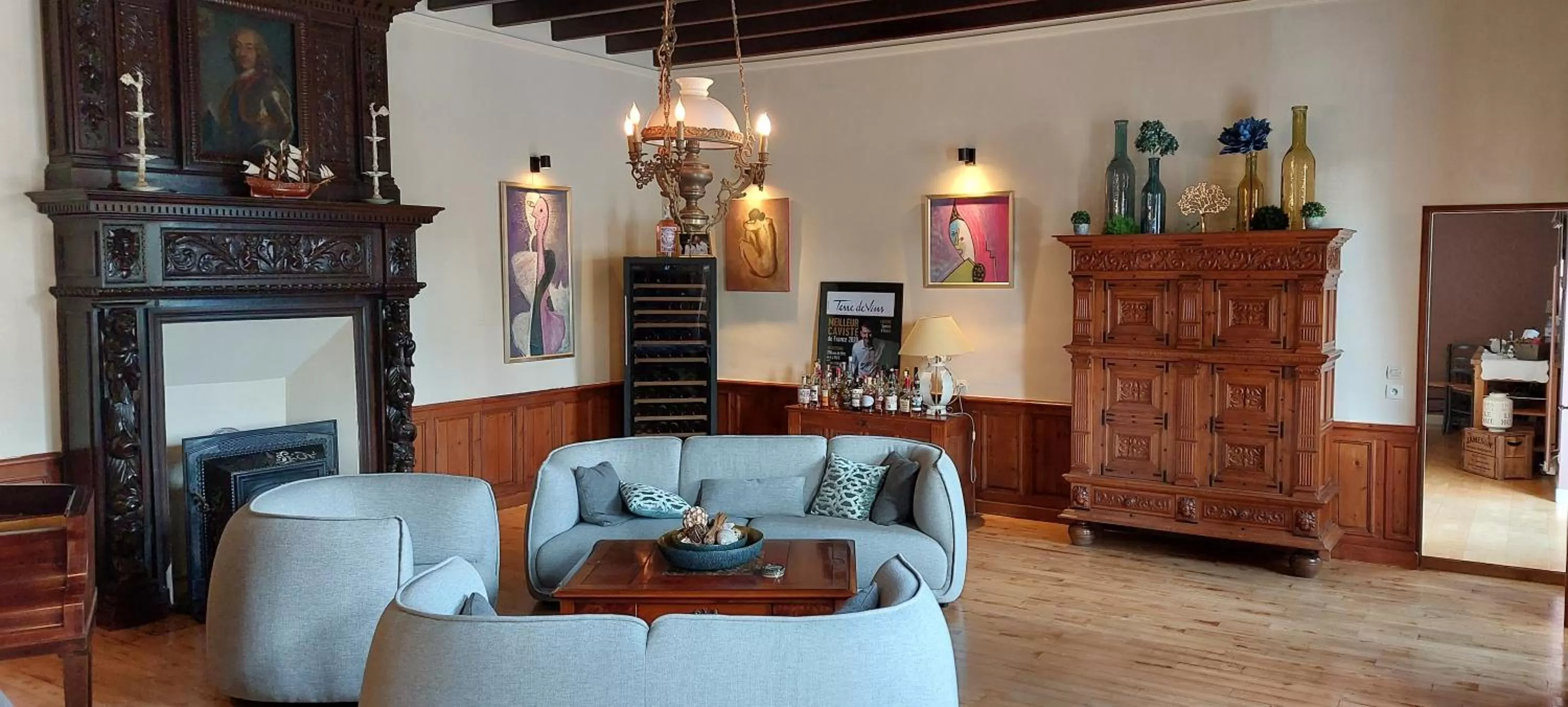 Living room, Seating Area in Manoir de Turqueville les Quatre Etoiles