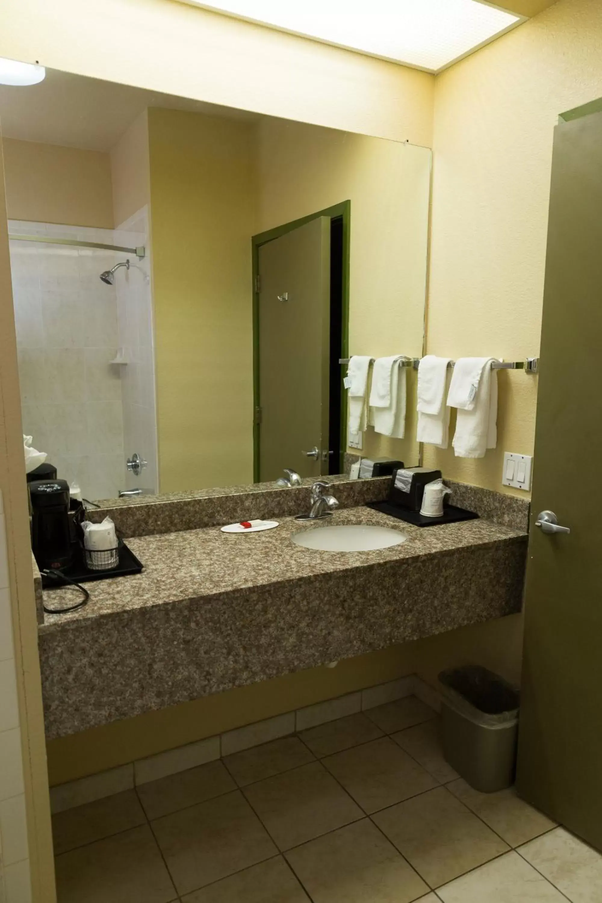 Bathroom in Super 8 by Wyndham Intercontinental Houston TX