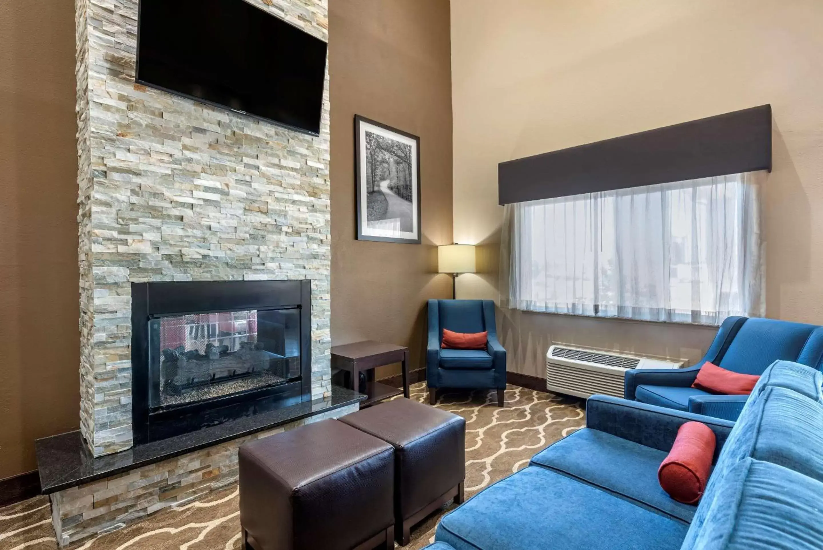 Lobby or reception, TV/Entertainment Center in Comfort Suites Terre Haute University Area