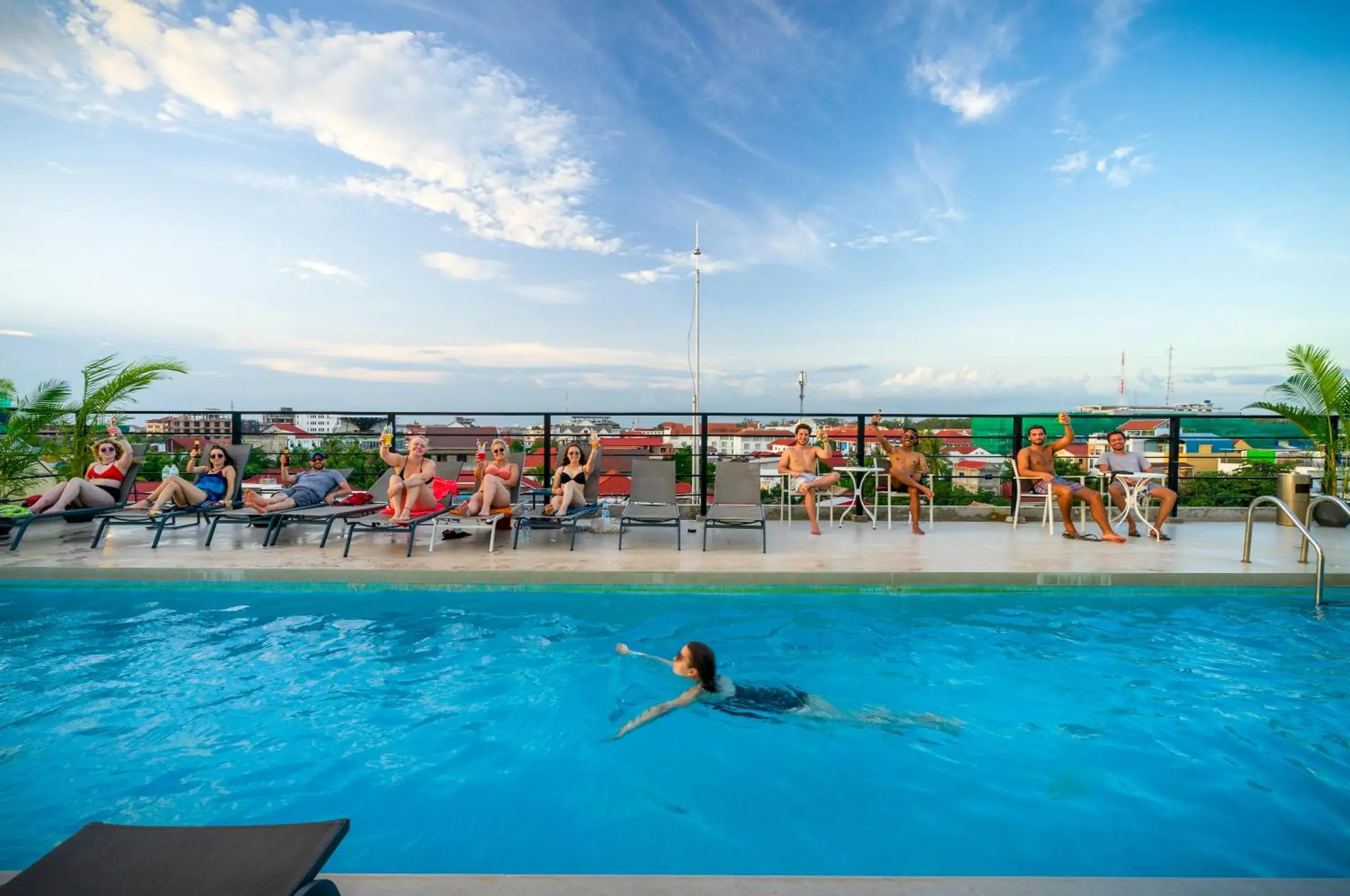 Pool view in Onederz Siem Reap Pool view in Onederz Siem Reap