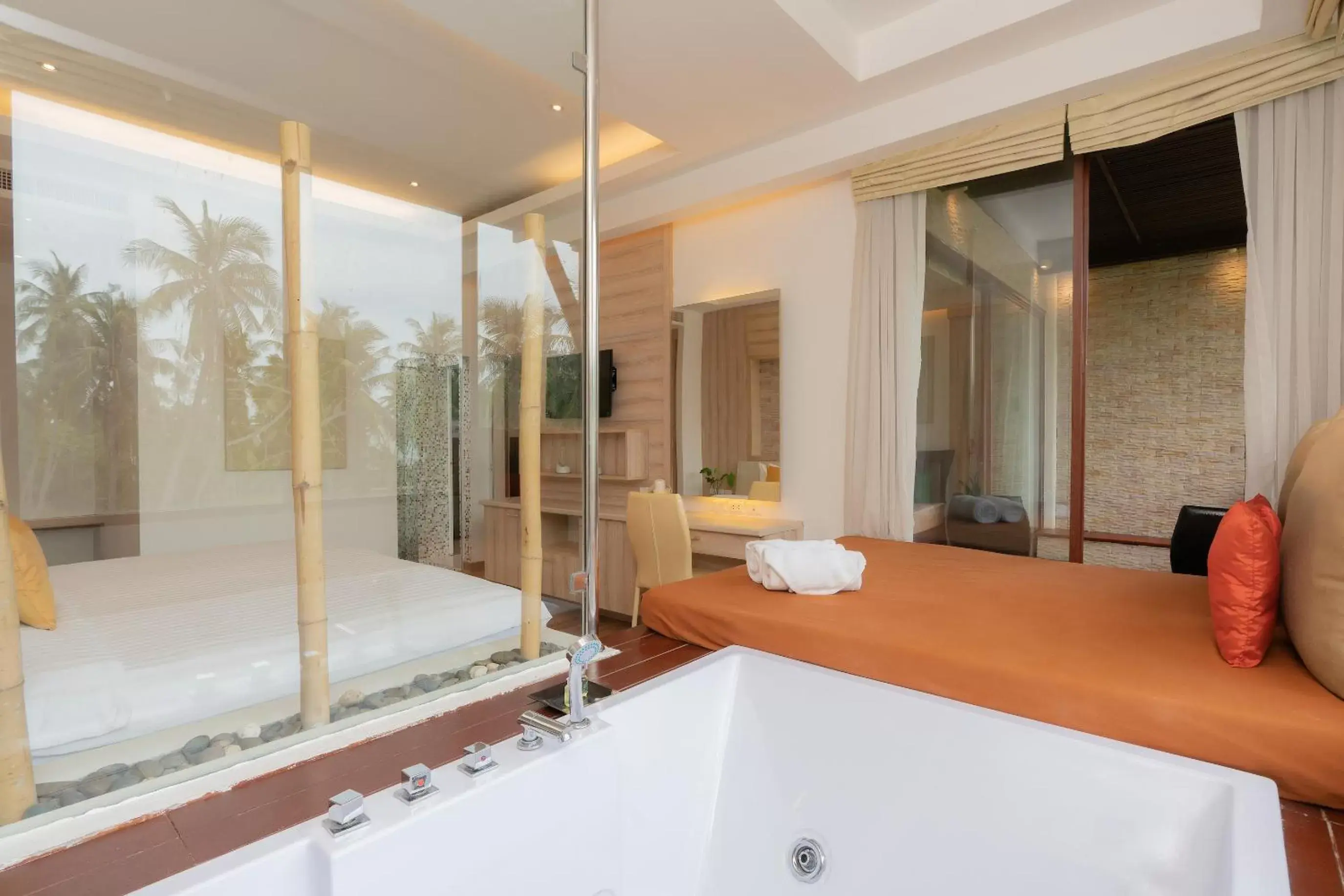 Bedroom, Bathroom in Dhevan Dara Beach Villa Kuiburi