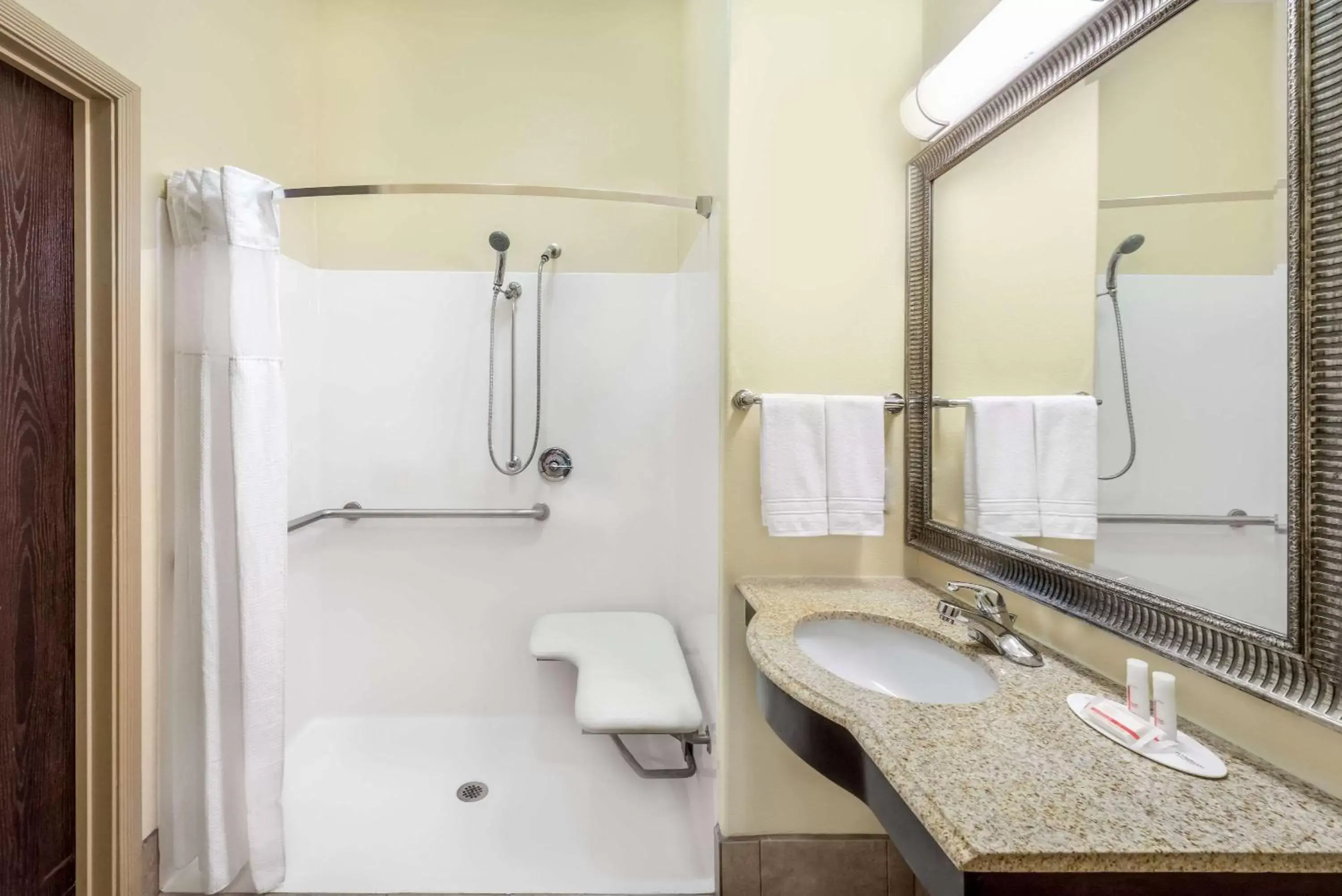Shower, Bathroom in Super 8 by Wyndham Hidalgo at La Plaza Mall & Mcallen Airport