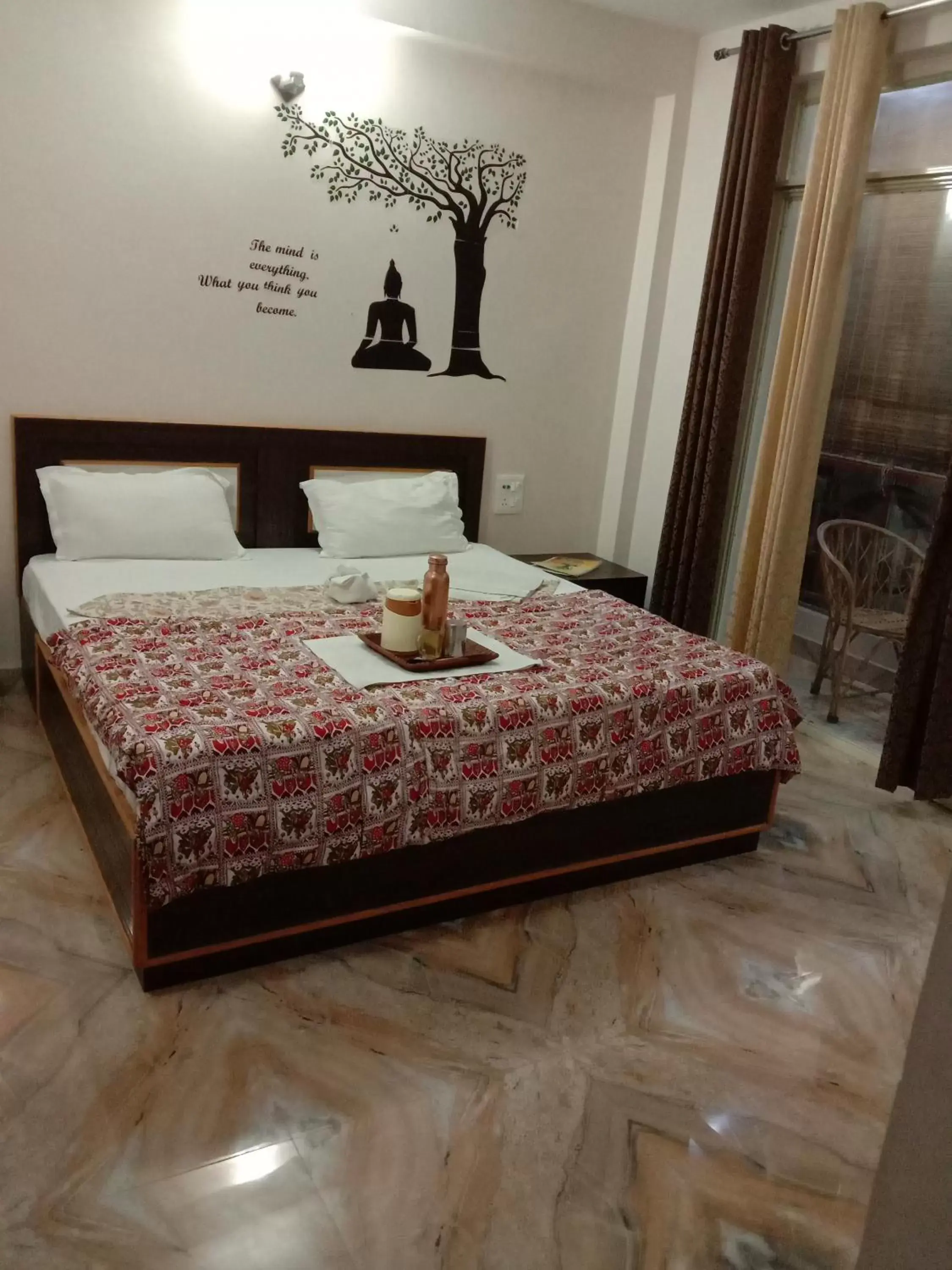 Bed in Rudram Hotel Yoga & Ayurveda Retreat