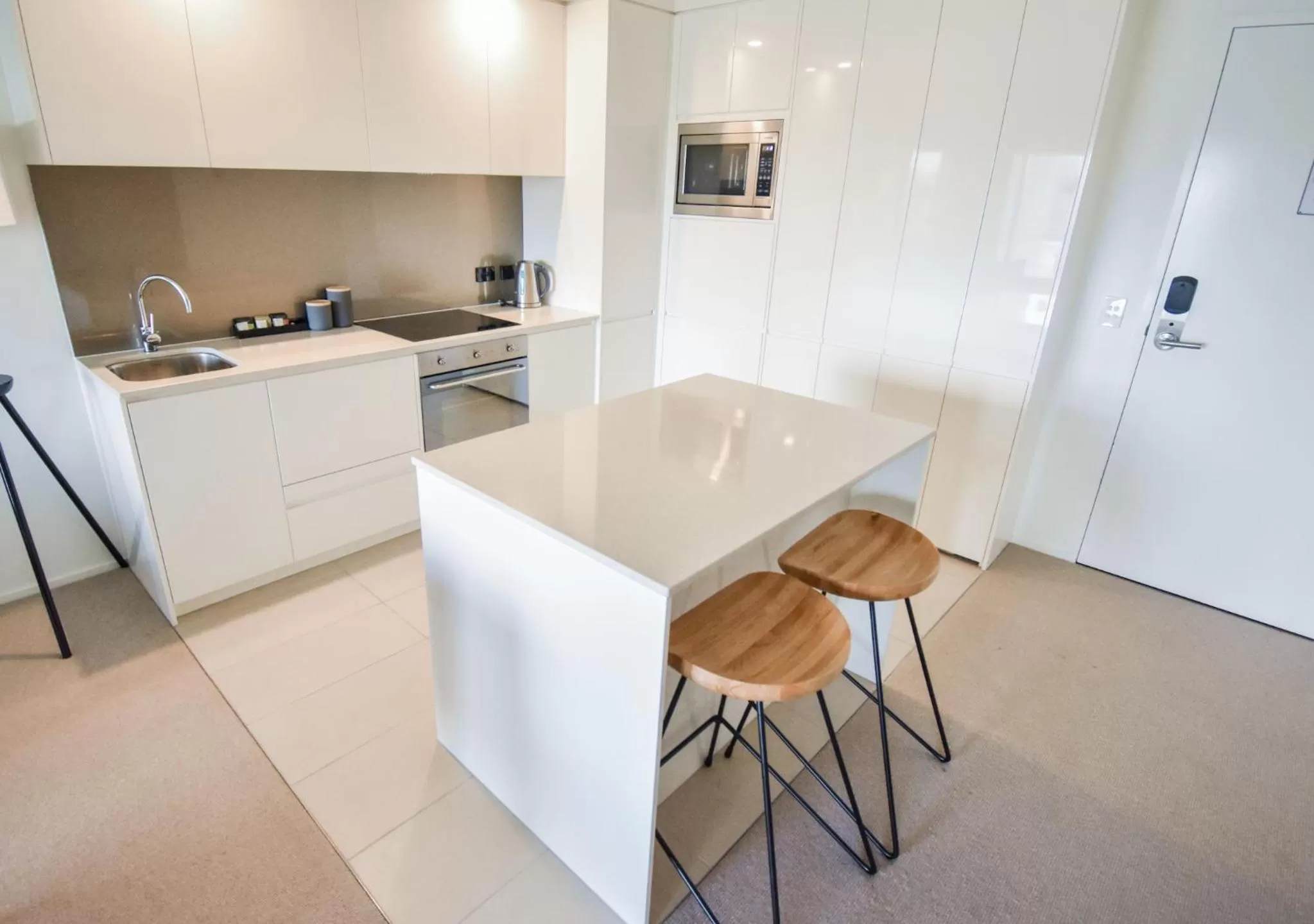 Kitchen or kitchenette in Belise Apartments