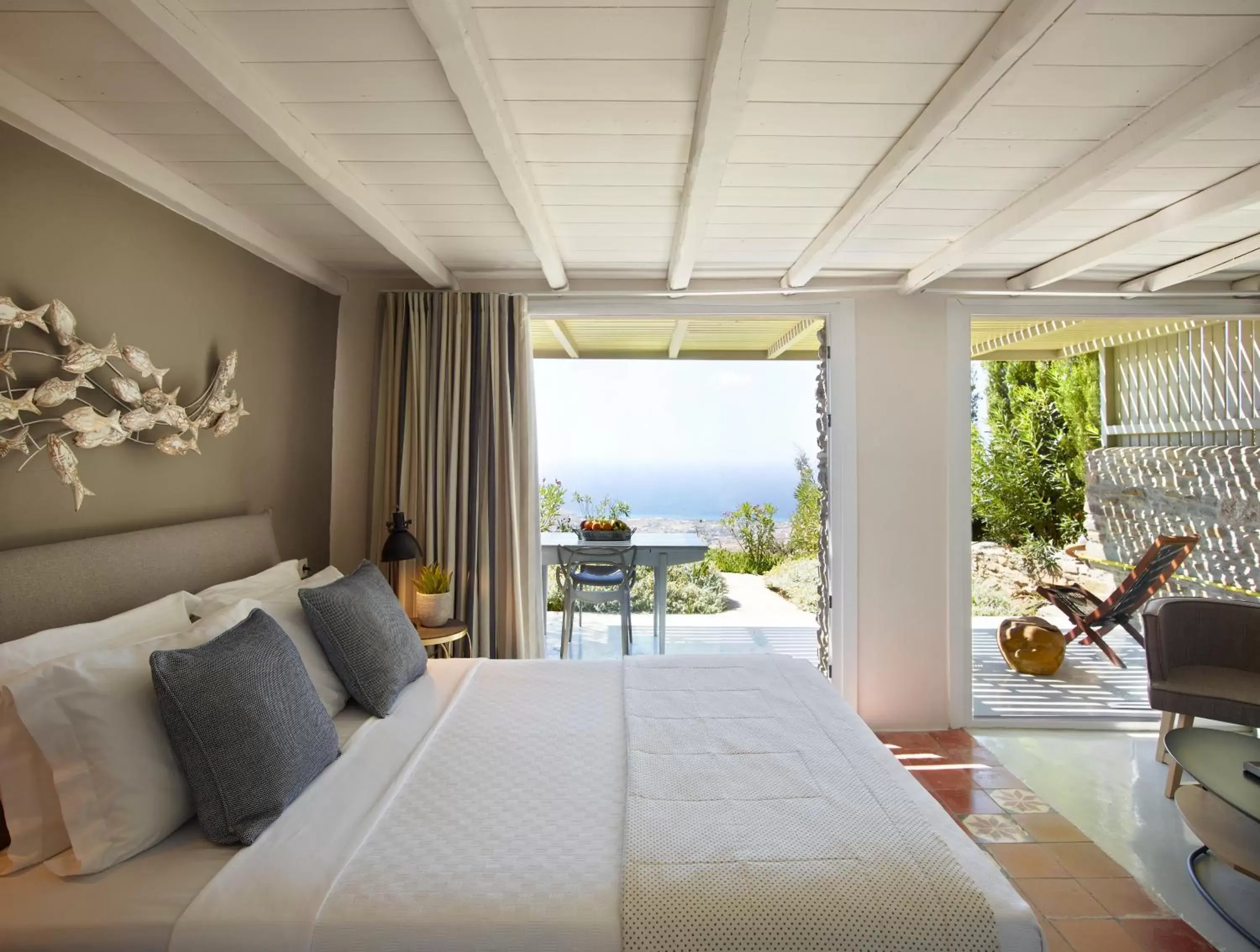 Bed in Aeolis Tinos Suites