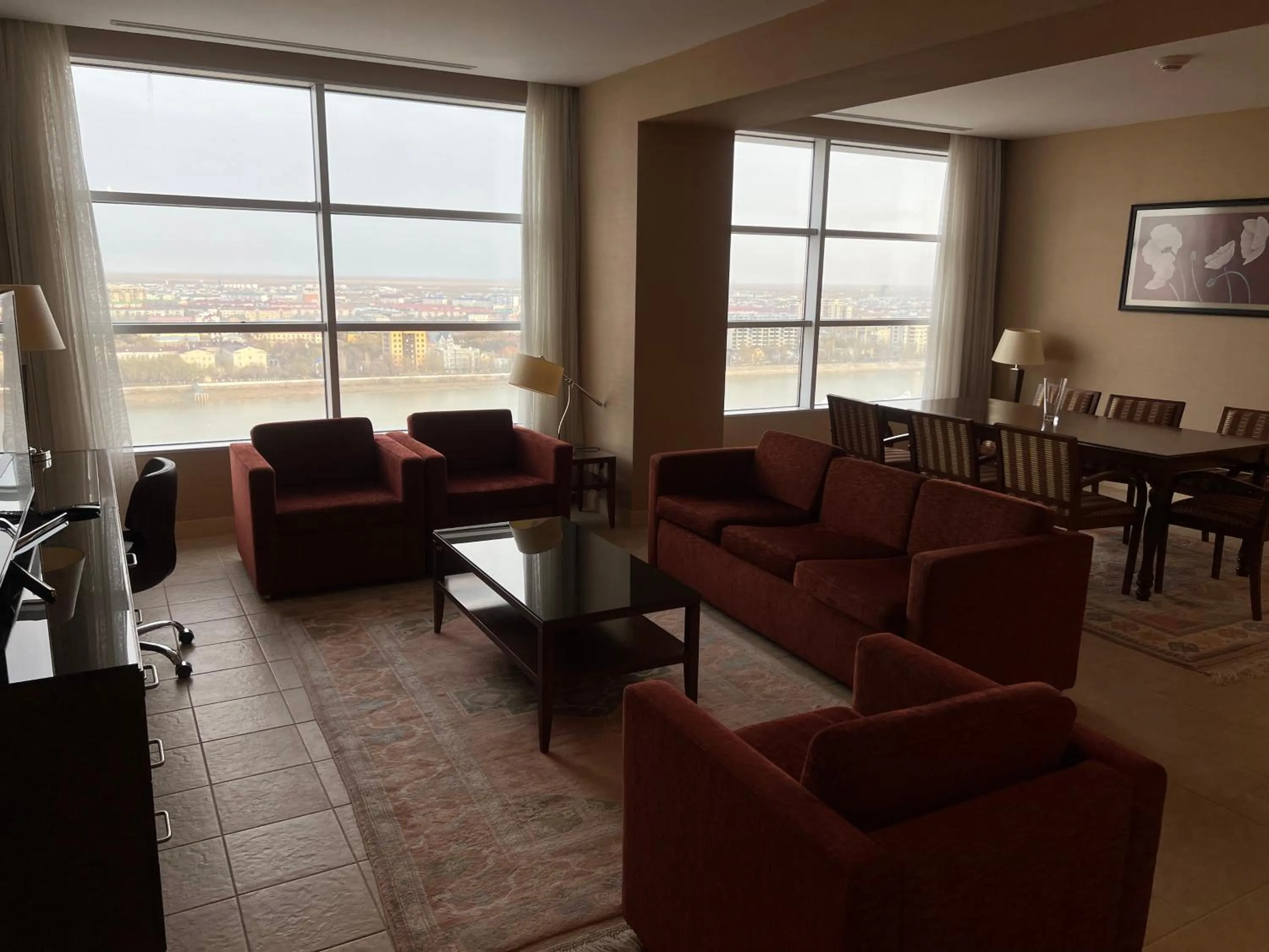 Living room in Atyrau Executive Apartments