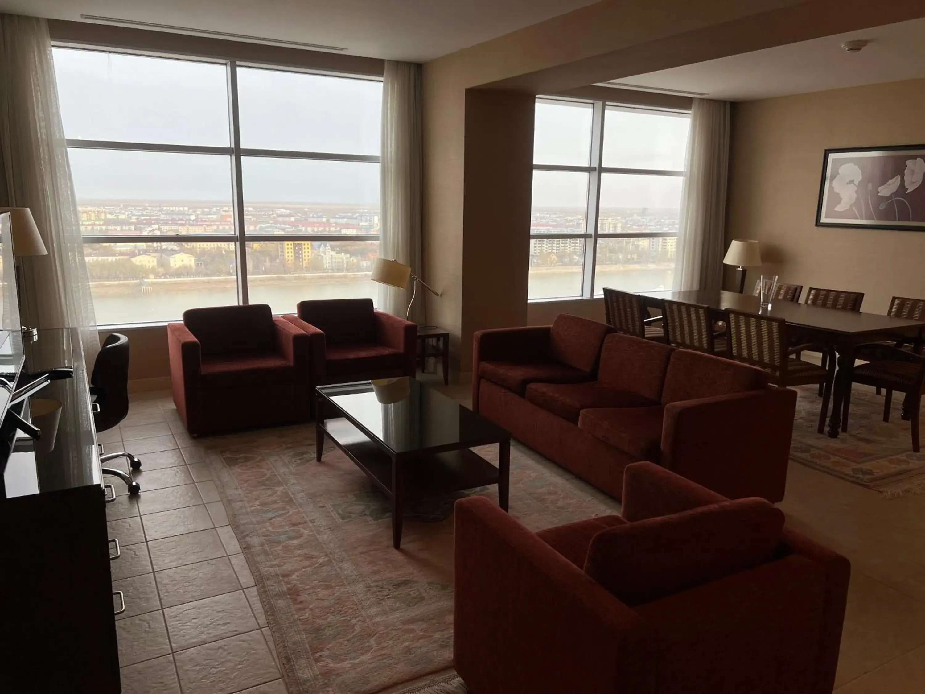 Living room, Seating Area in Marriott Executive Apartments Atyrau