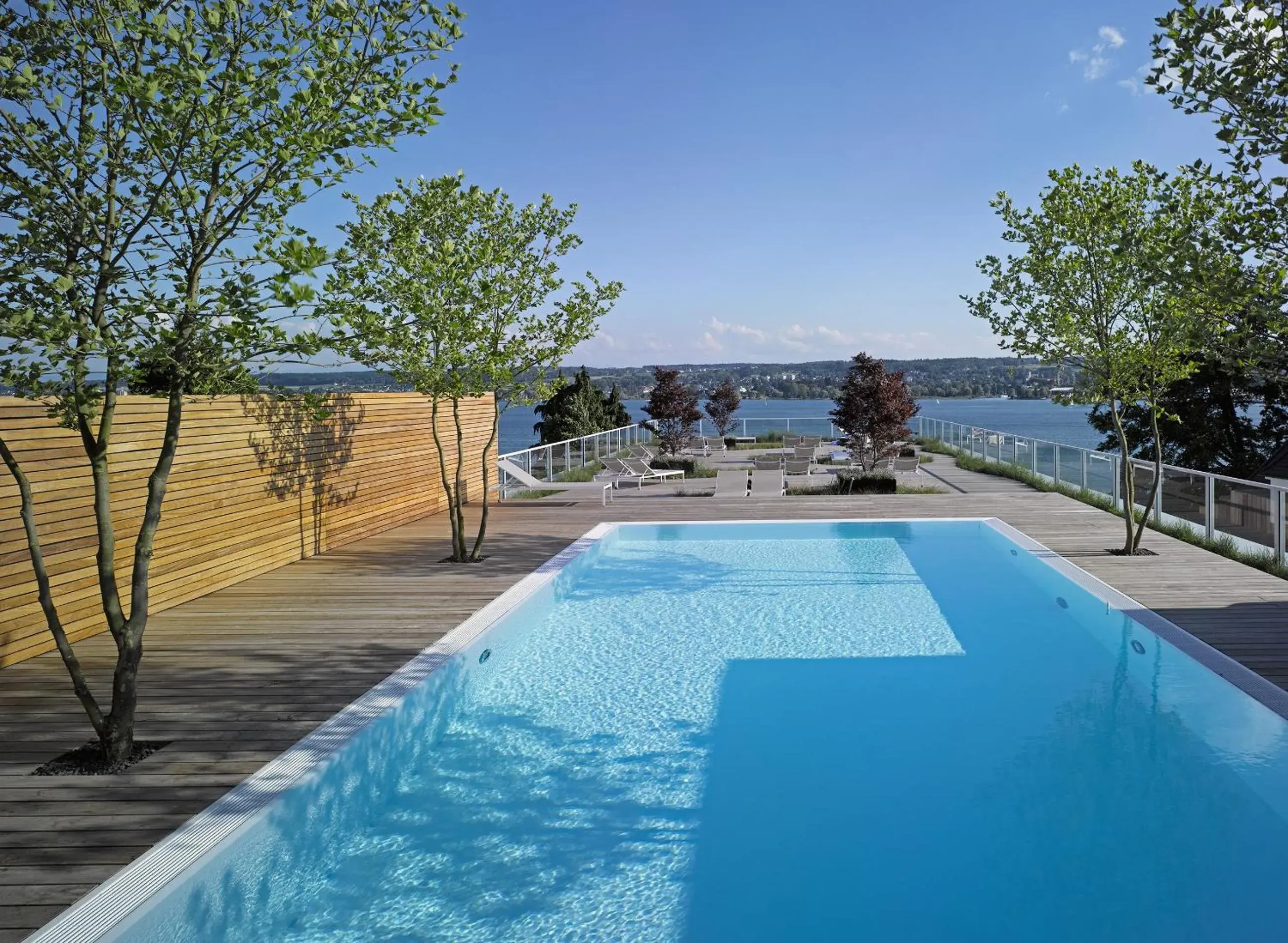 Balcony/Terrace, Swimming Pool in RIVA - Das Hotel am Bodensee
