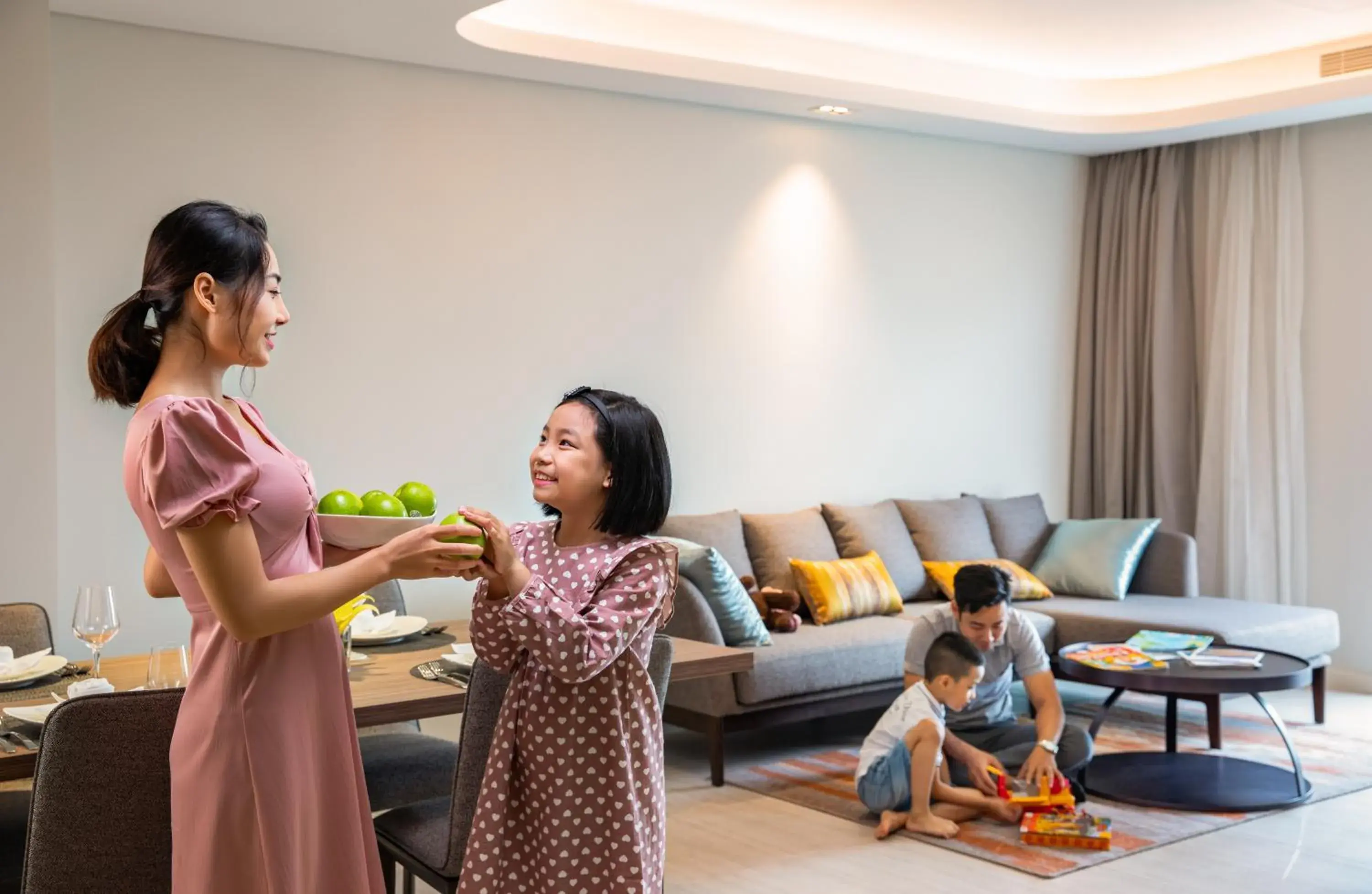 Living room in Oakwood Residence Hanoi