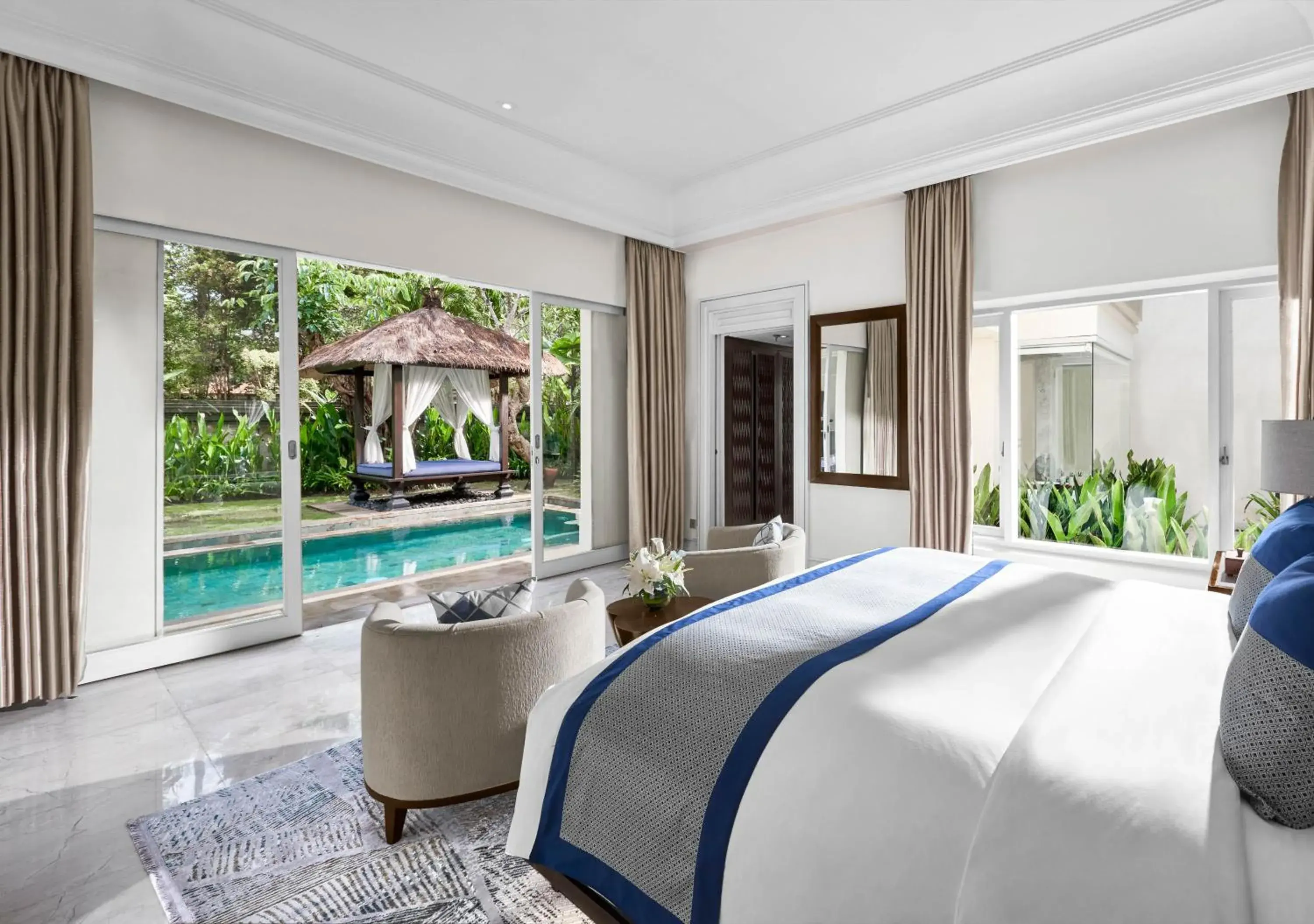 Bed, Swimming Pool in Suites & Villas at Sofitel Bali