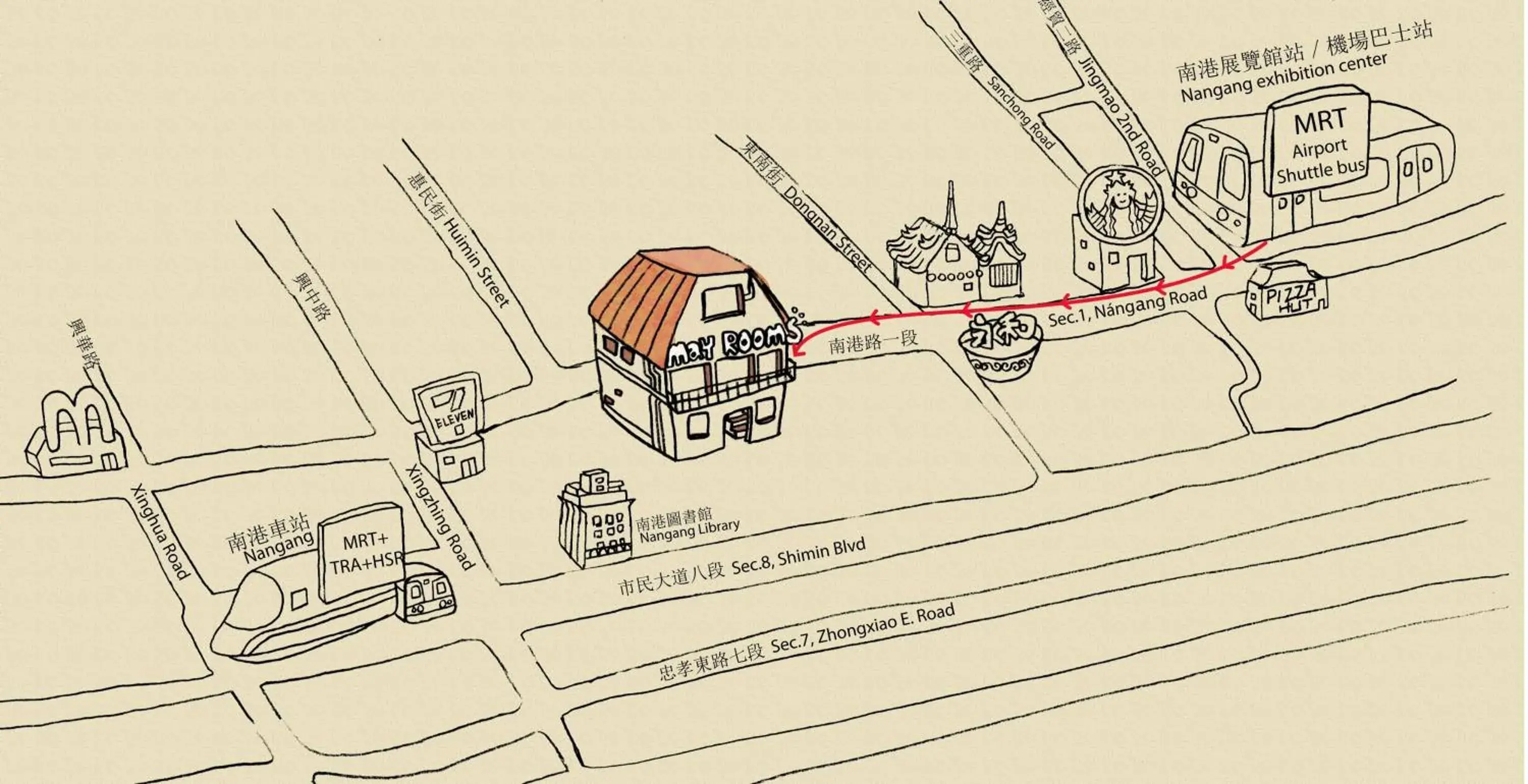 Area and facilities, Bird's-eye View in May Rooms Taipei House