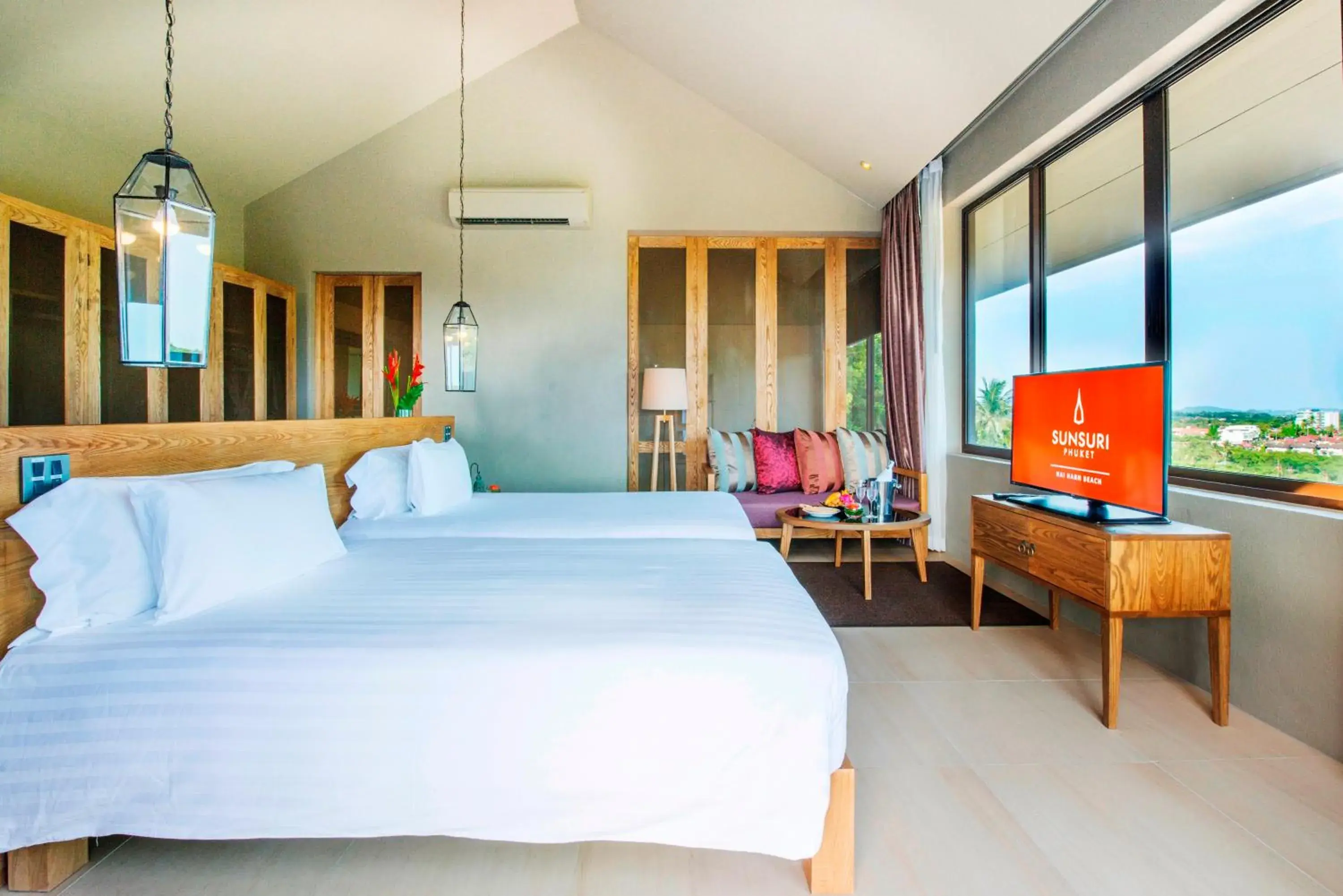 TV and multimedia, Bed in Sunsuri Phuket - SHA Plus TV and multimedia, Bed in Sunsuri Phuket - SHA Plus
