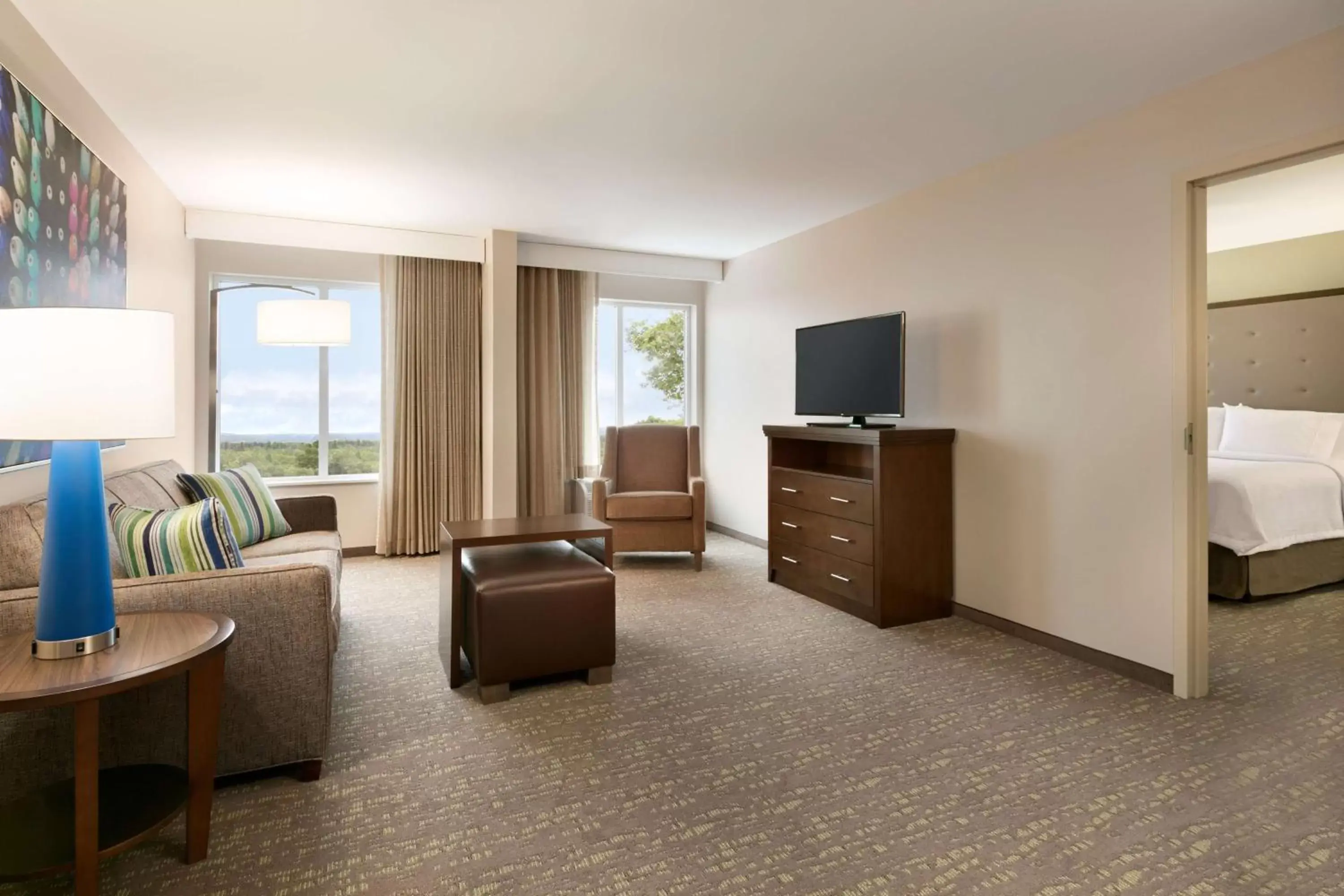 Bedroom, TV/Entertainment Center in Homewood Suites By Hilton Hartford Manchester
