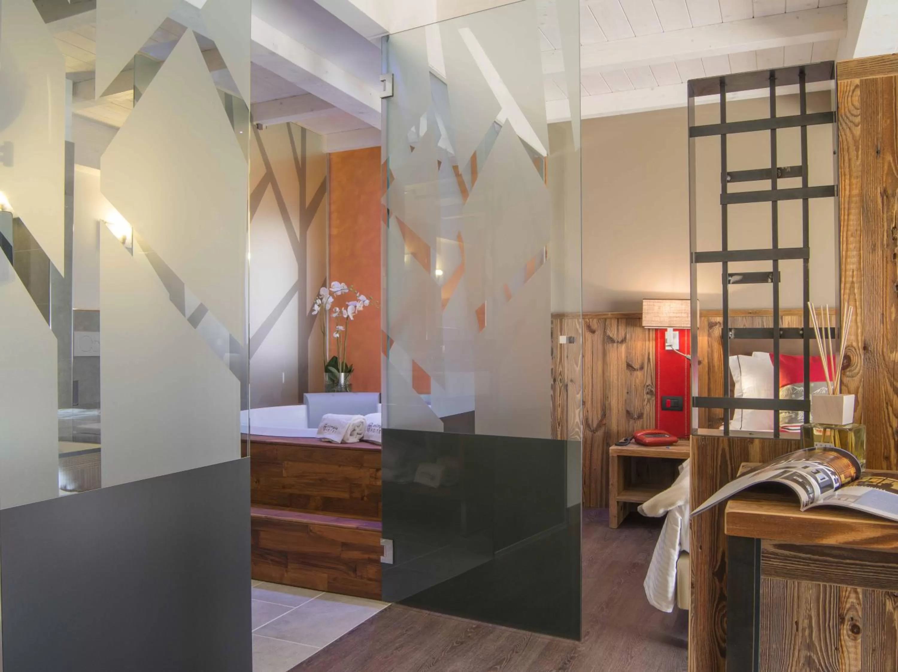 Bathroom, Bed in Olimpia Hotel