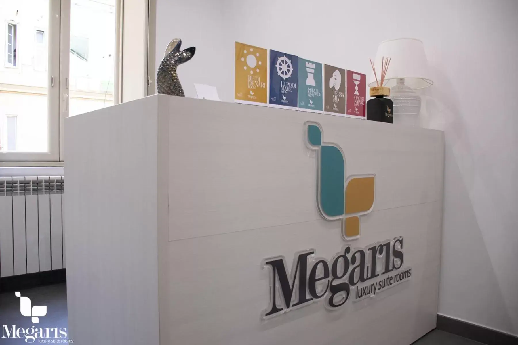 Lobby or reception, Property Logo/Sign in Megaris Luxury Suite Rooms