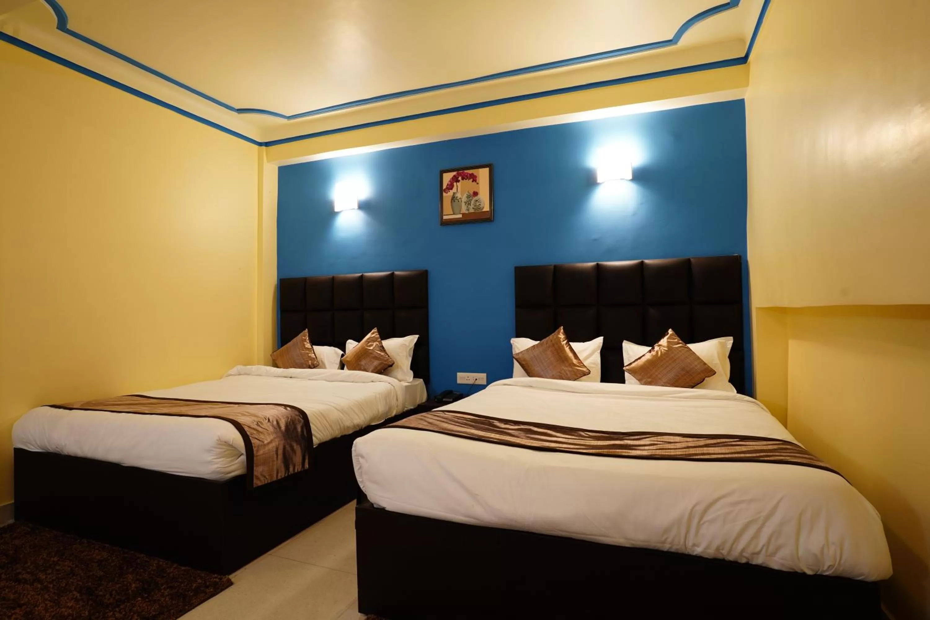 Bed in Hotel White Lotus Gangtok