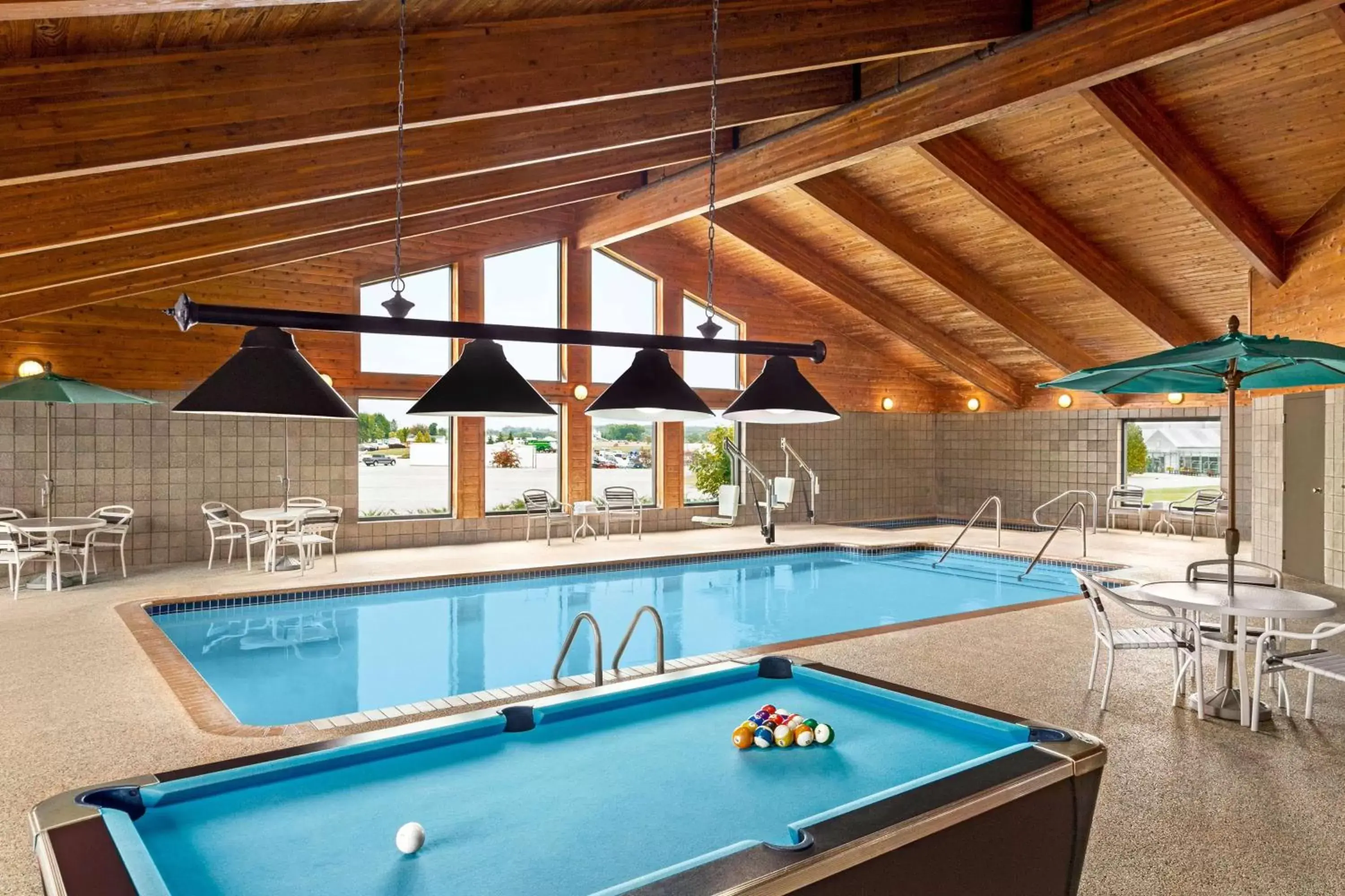 Pool view, Billiards in AmericInn by Wyndham Sauk Centre