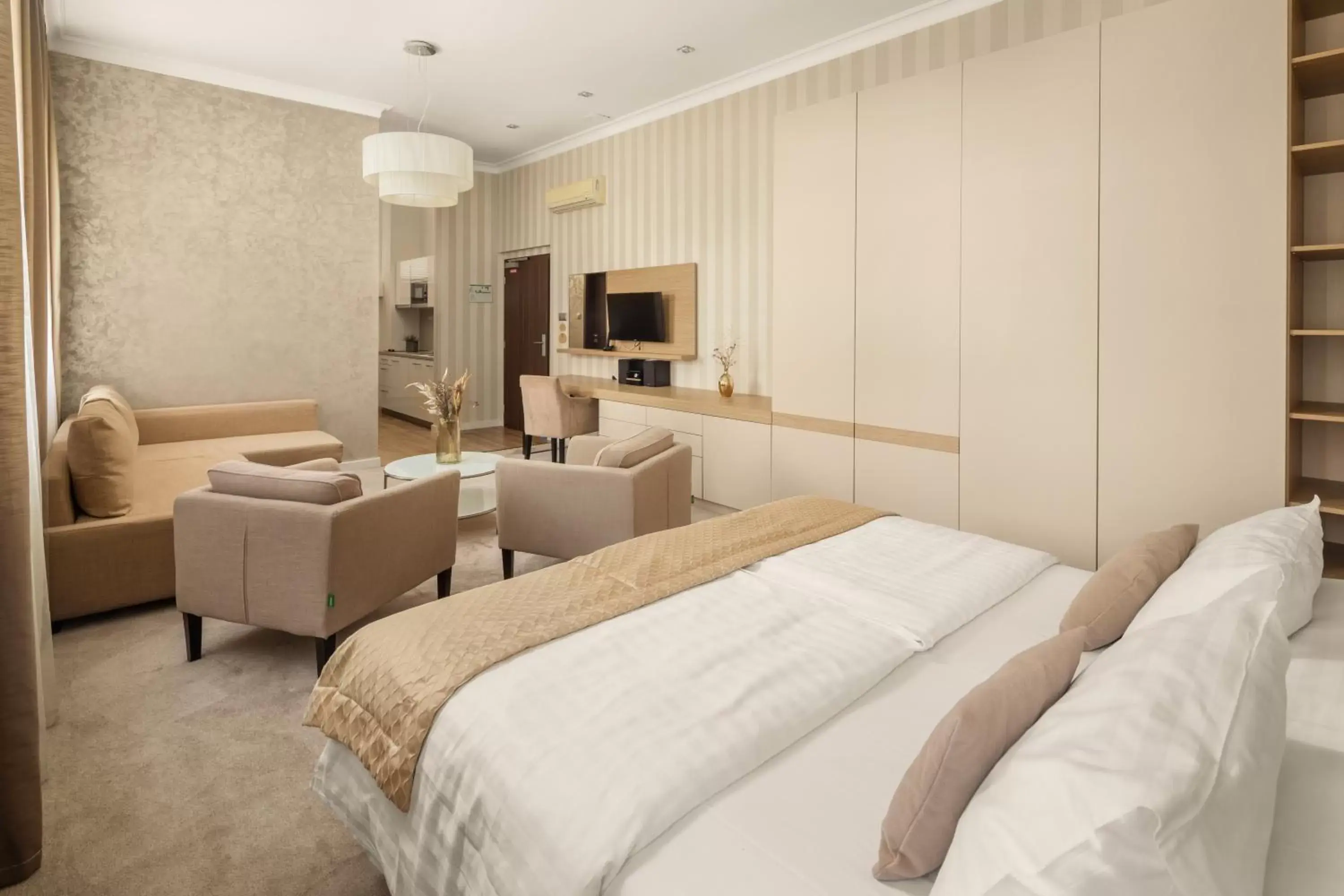 View (from property/room), Bed in Mamaison Residence Sulekova Bratislava View (from property/room), Bed in Mamaison Residence Sulekova Bratislava