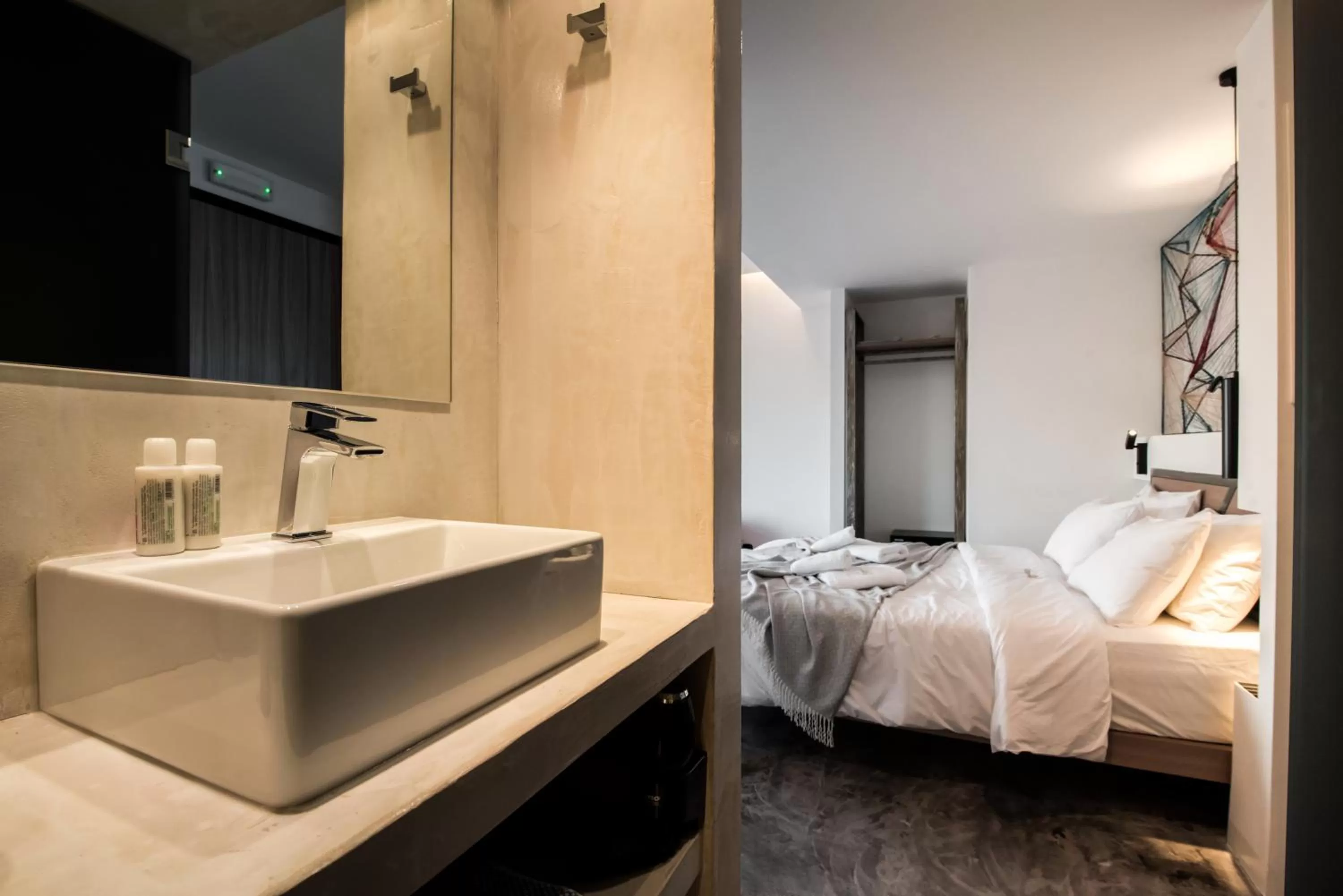 Bathroom, Bed in AthinA STREETAPARTMENTS