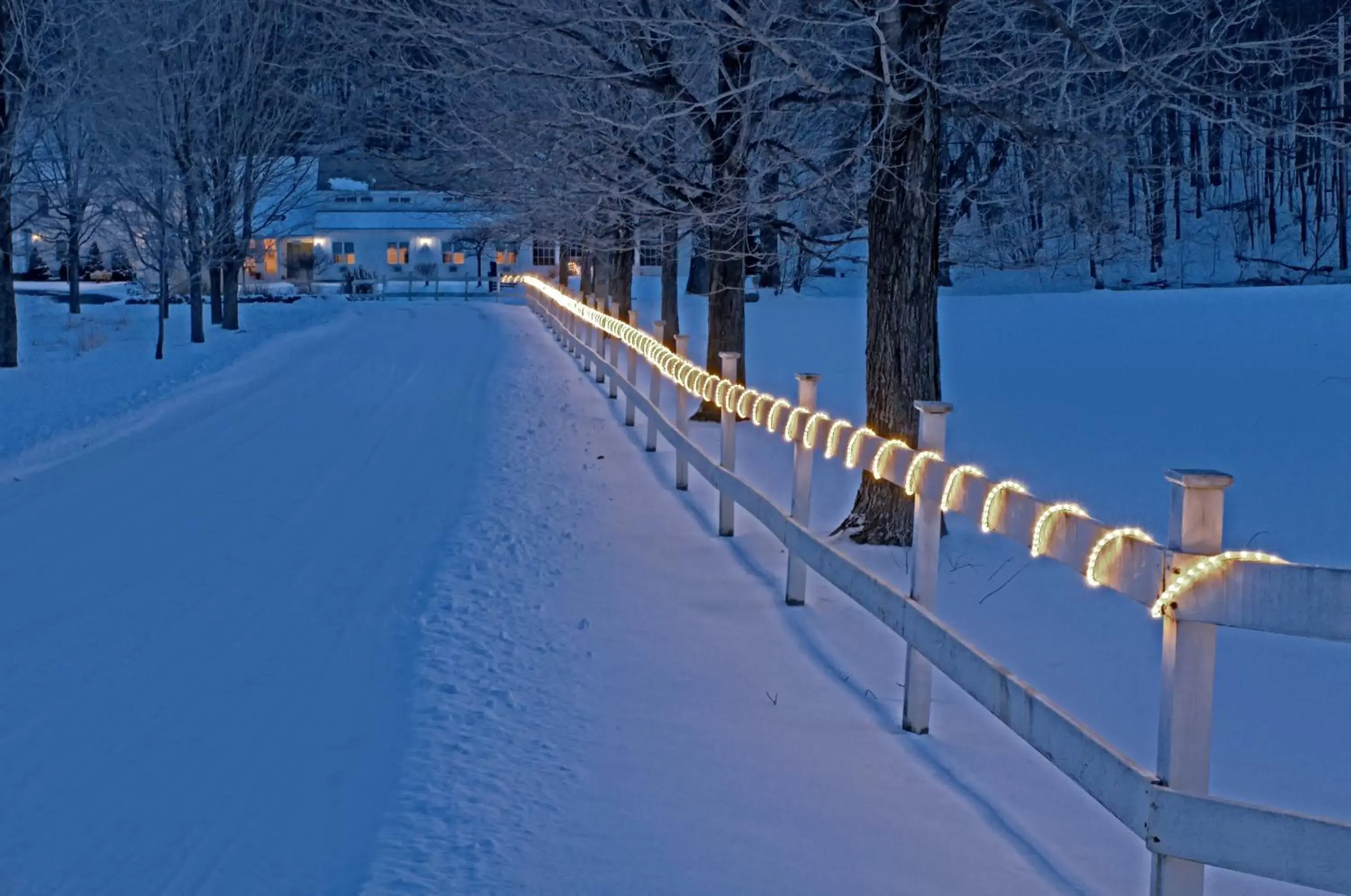 Facade/entrance, Winter in Inn at Silver Maple Farm