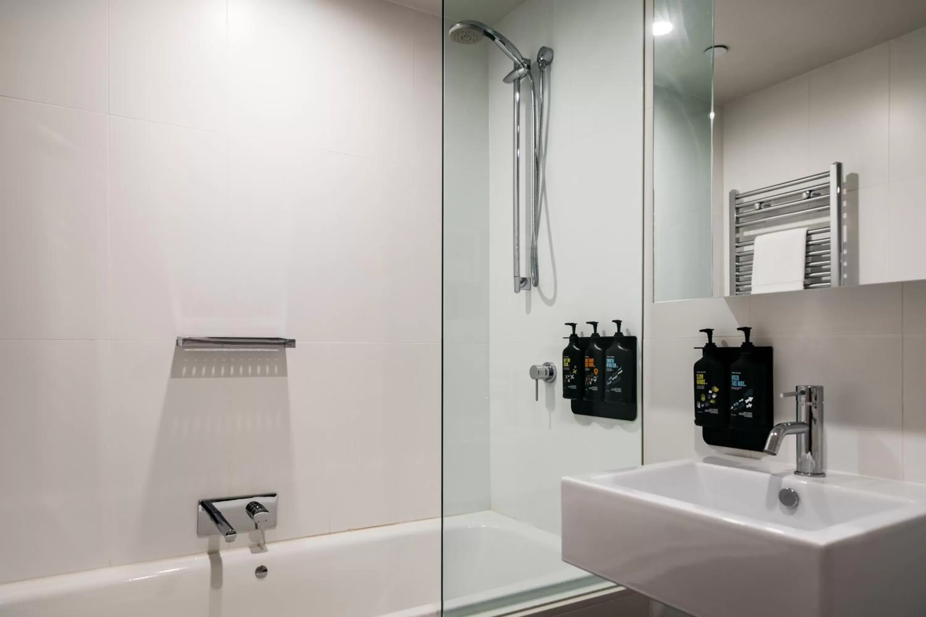 Shower, Bathroom in Nishi Apartments Eco Living by Ovolo